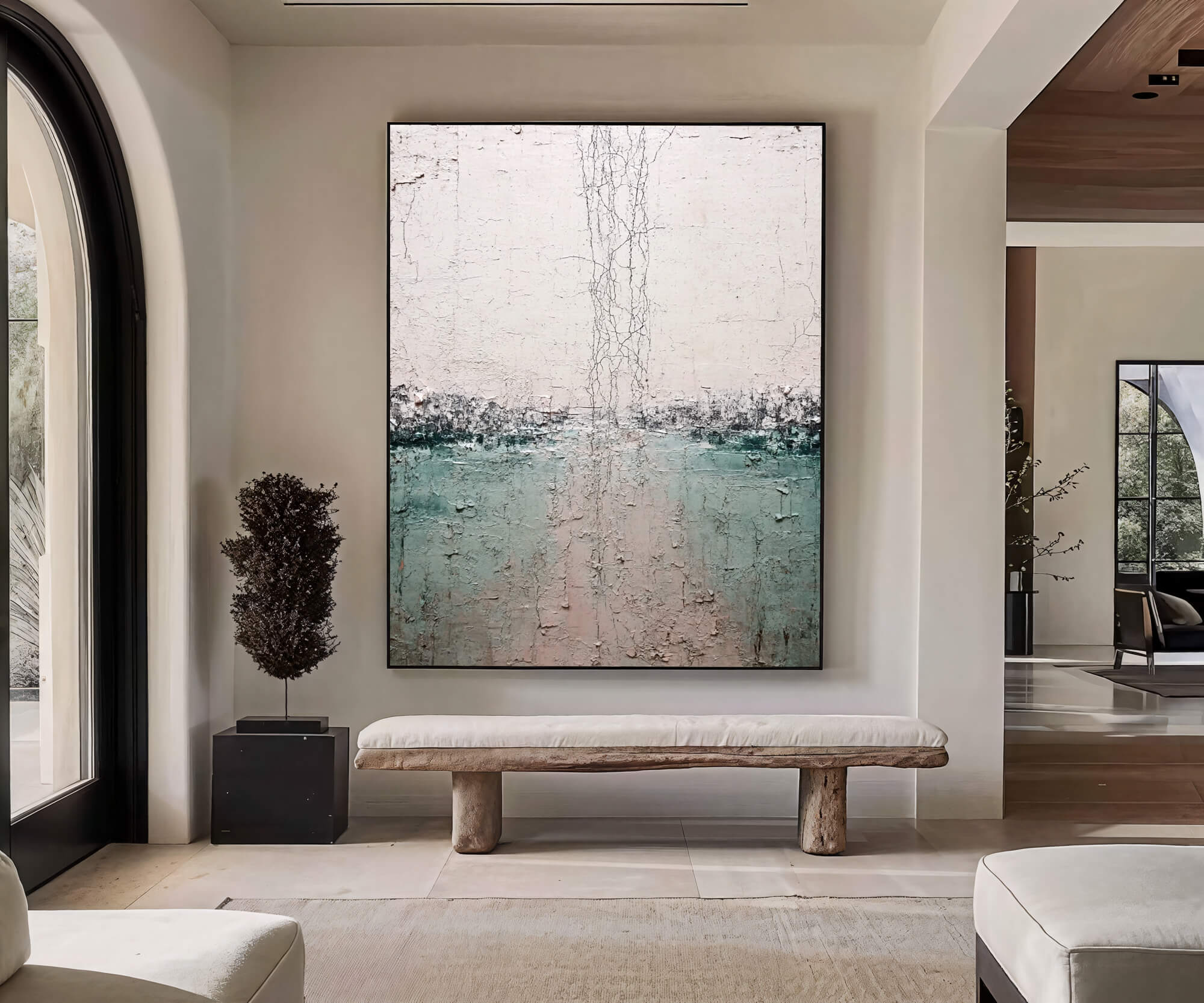 Textured Cracked Horizon | Teal Blush