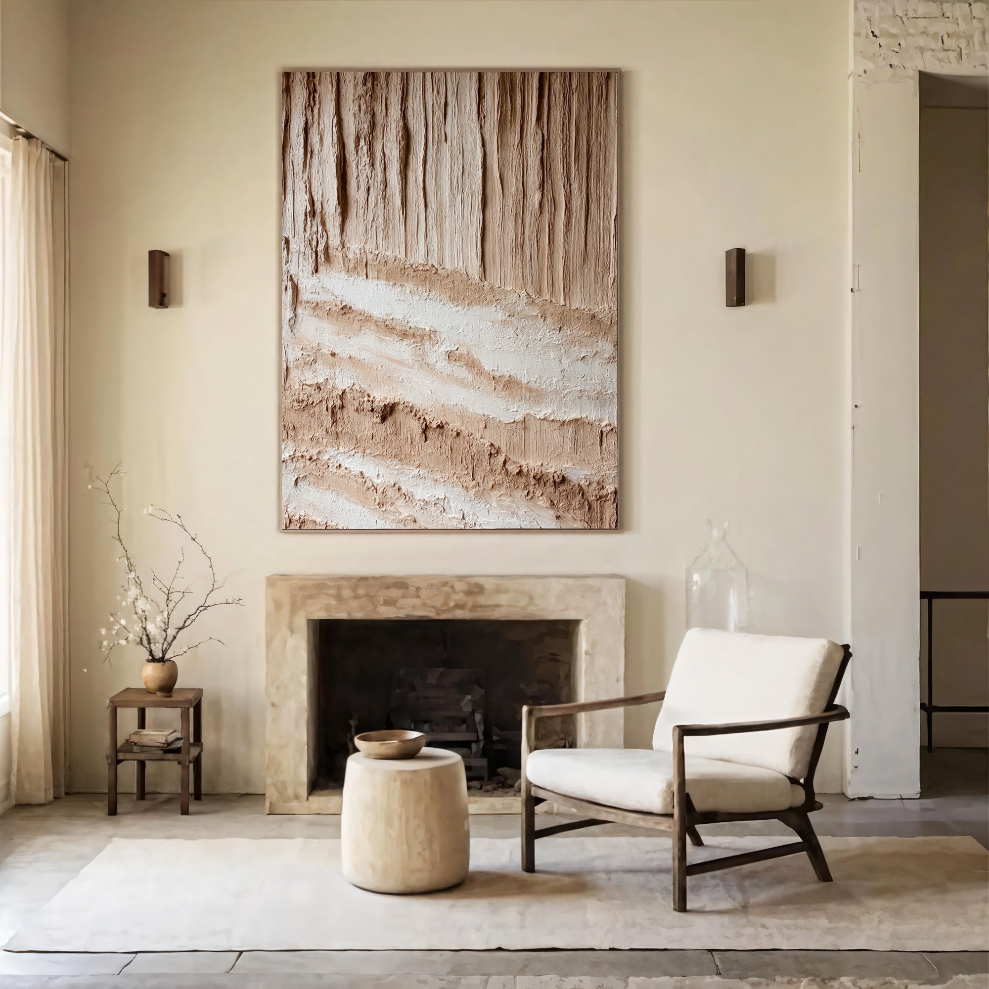 Textured Earthy Strata | Sanded Whites