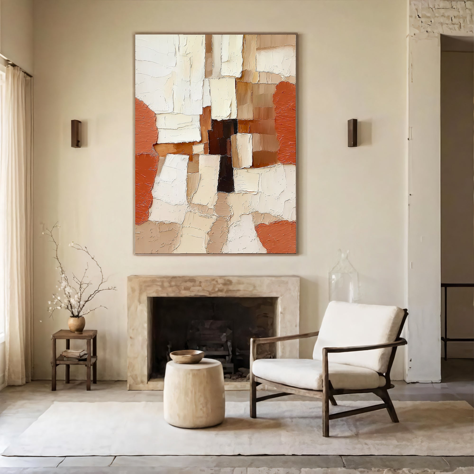 Textured Terracotta Blocks | Cream Rust