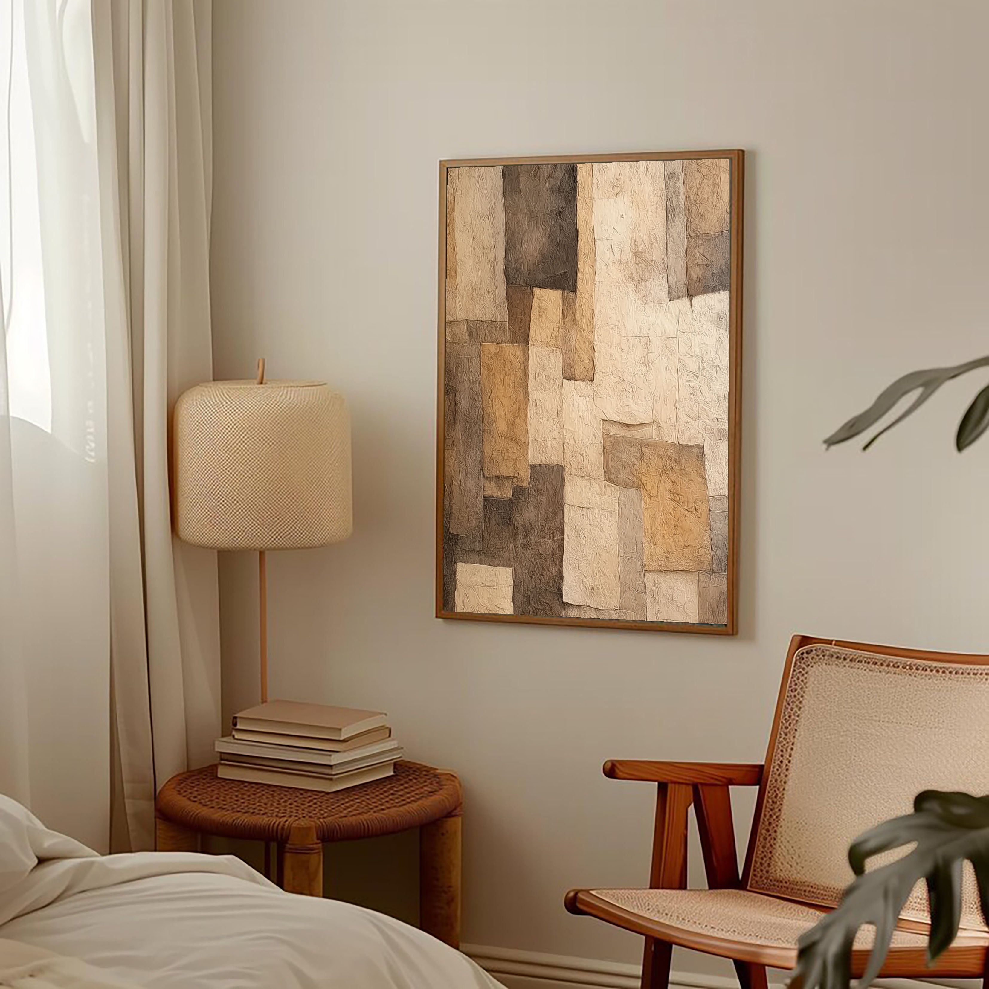 Textured Geometric Collage | Earth Tones