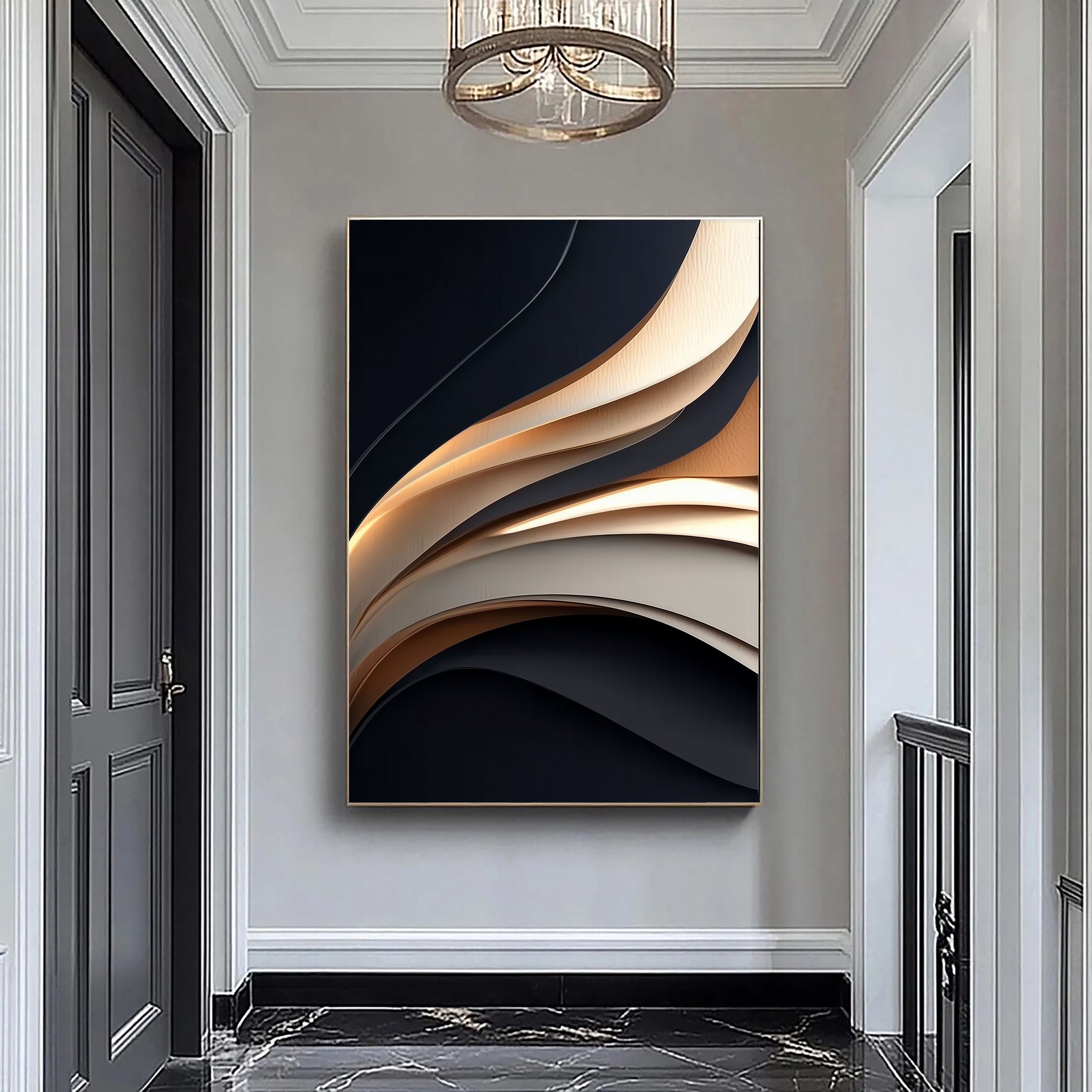 Textured Wave Motion | Gold Black