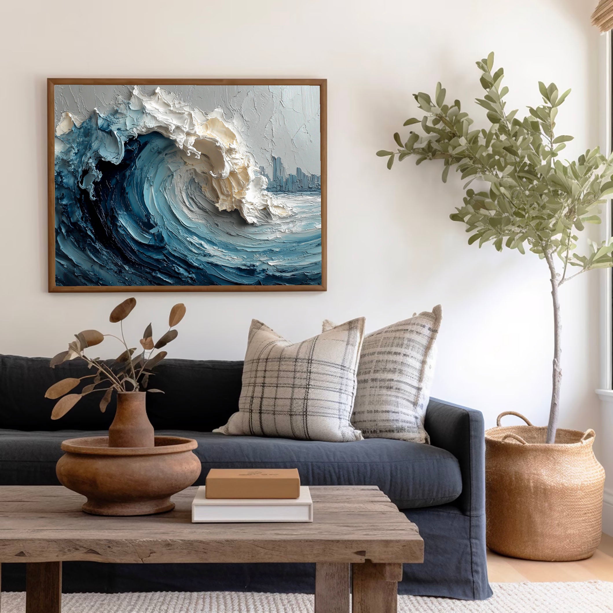 Textured Gilded Waves | Teal Gold