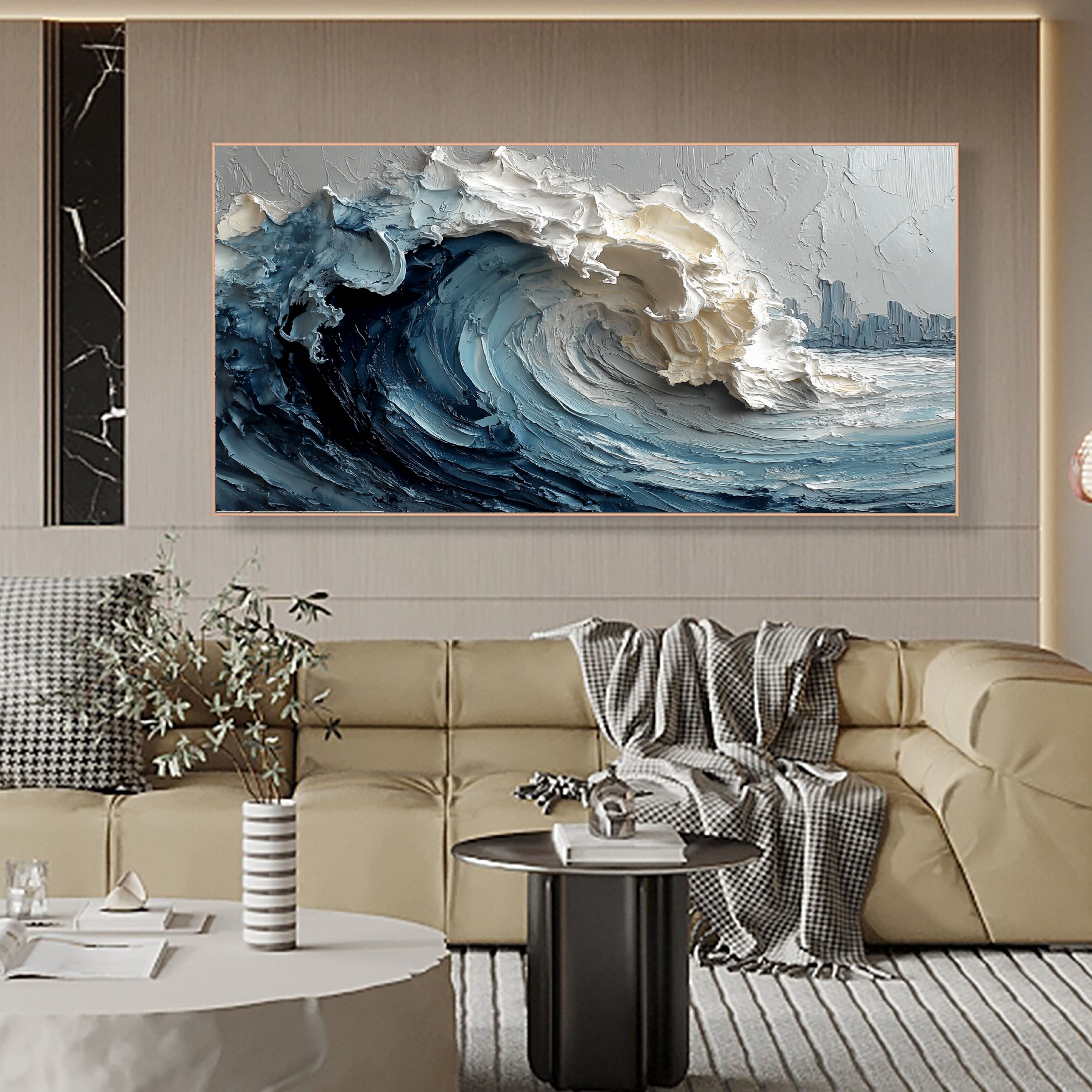 Textured Gilded Waves | Teal Gold