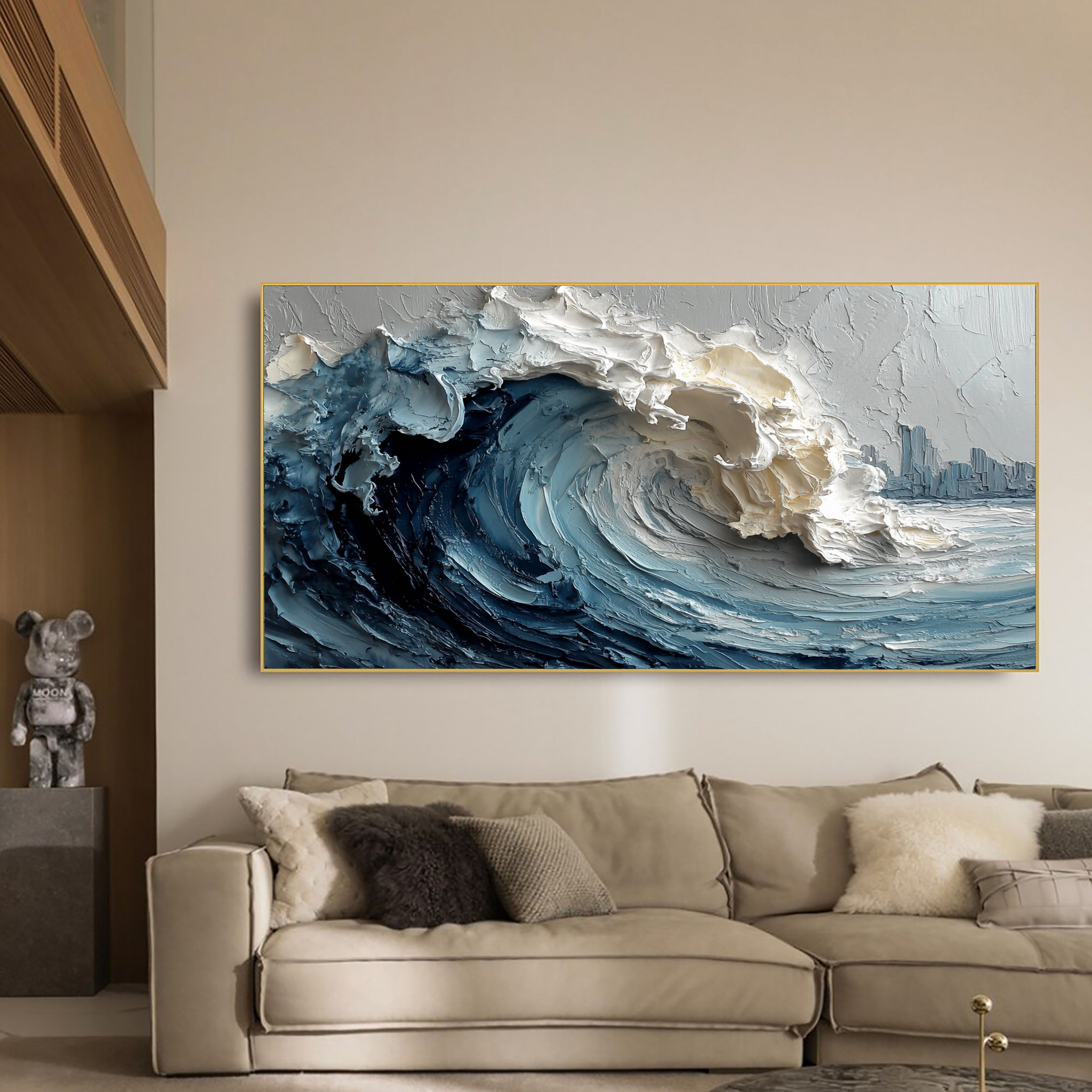 Textured Gilded Waves | Teal Gold