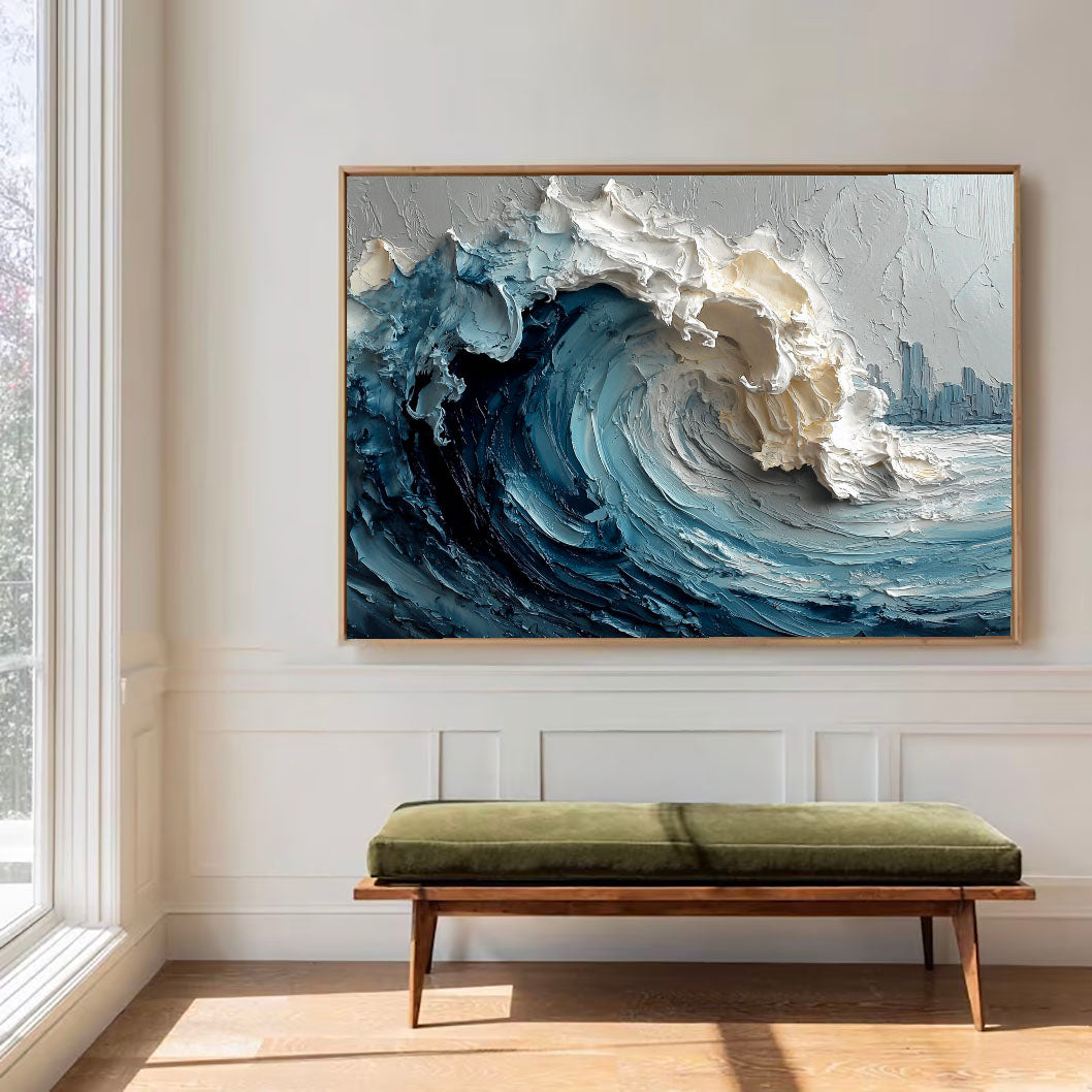 Textured Crashing Wave | Coastal Horizon