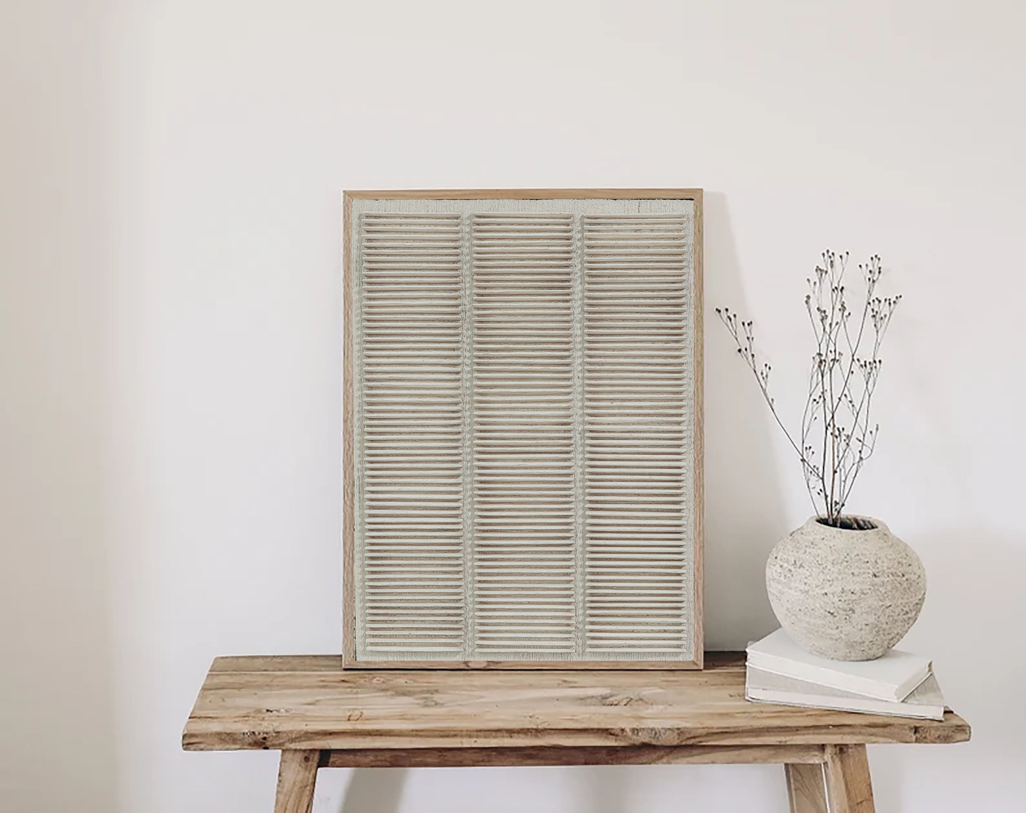 Textured Linear Stripes | Neutral Ivory
