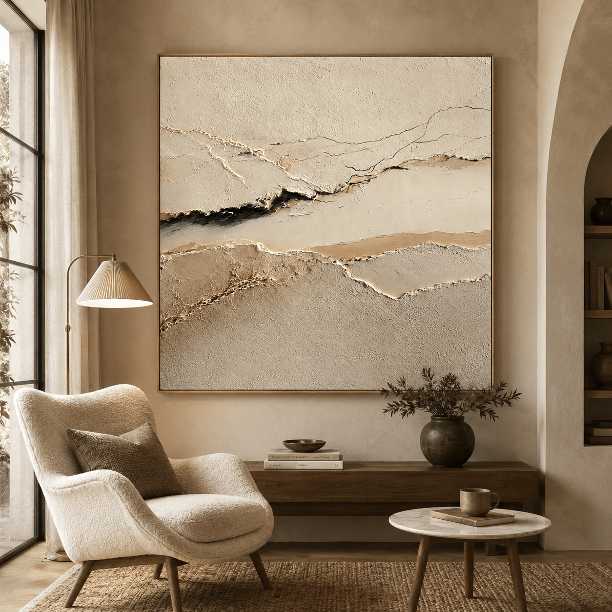 Textured Wabi Cliffscape | Neutral Tundra