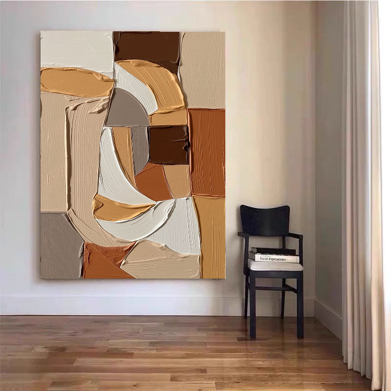 Texturierte geometrische Formen | Beige-Braun