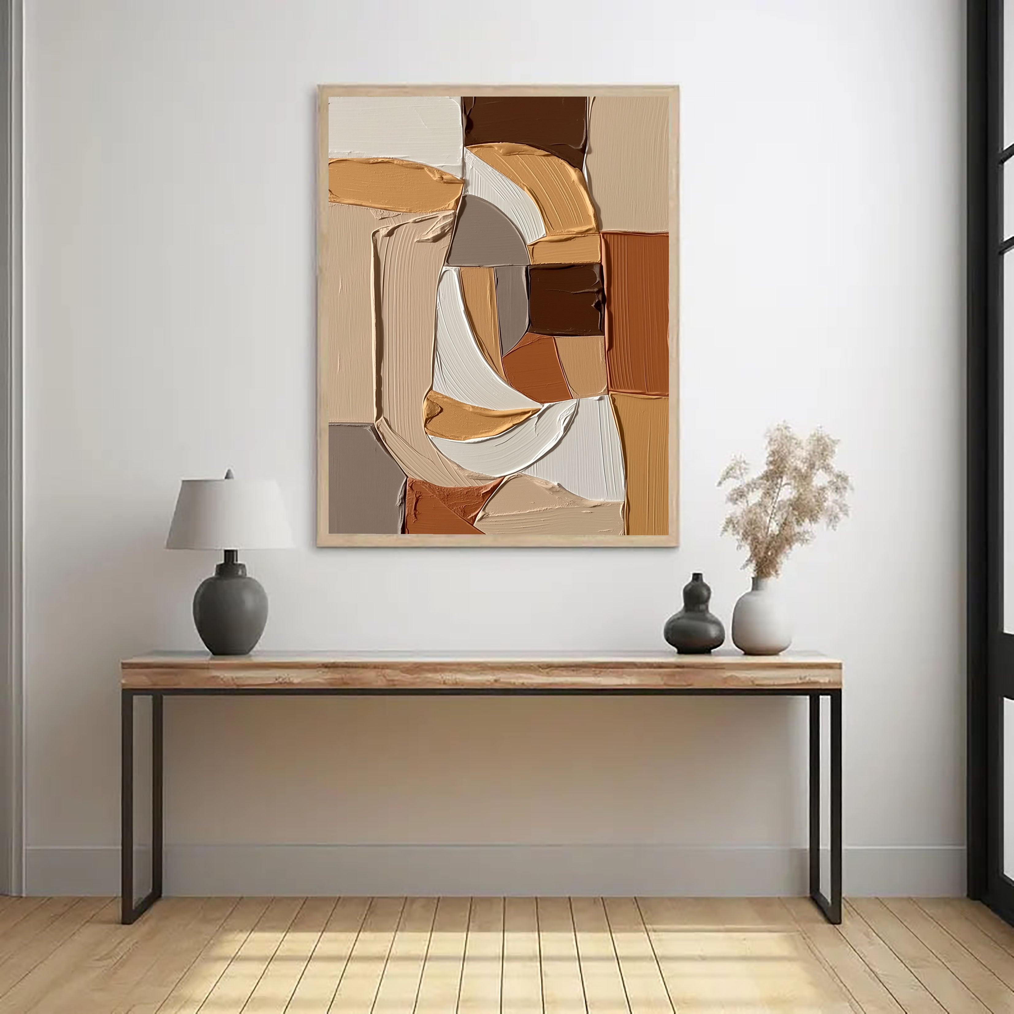Texturierte geometrische Formen | Beige-Braun