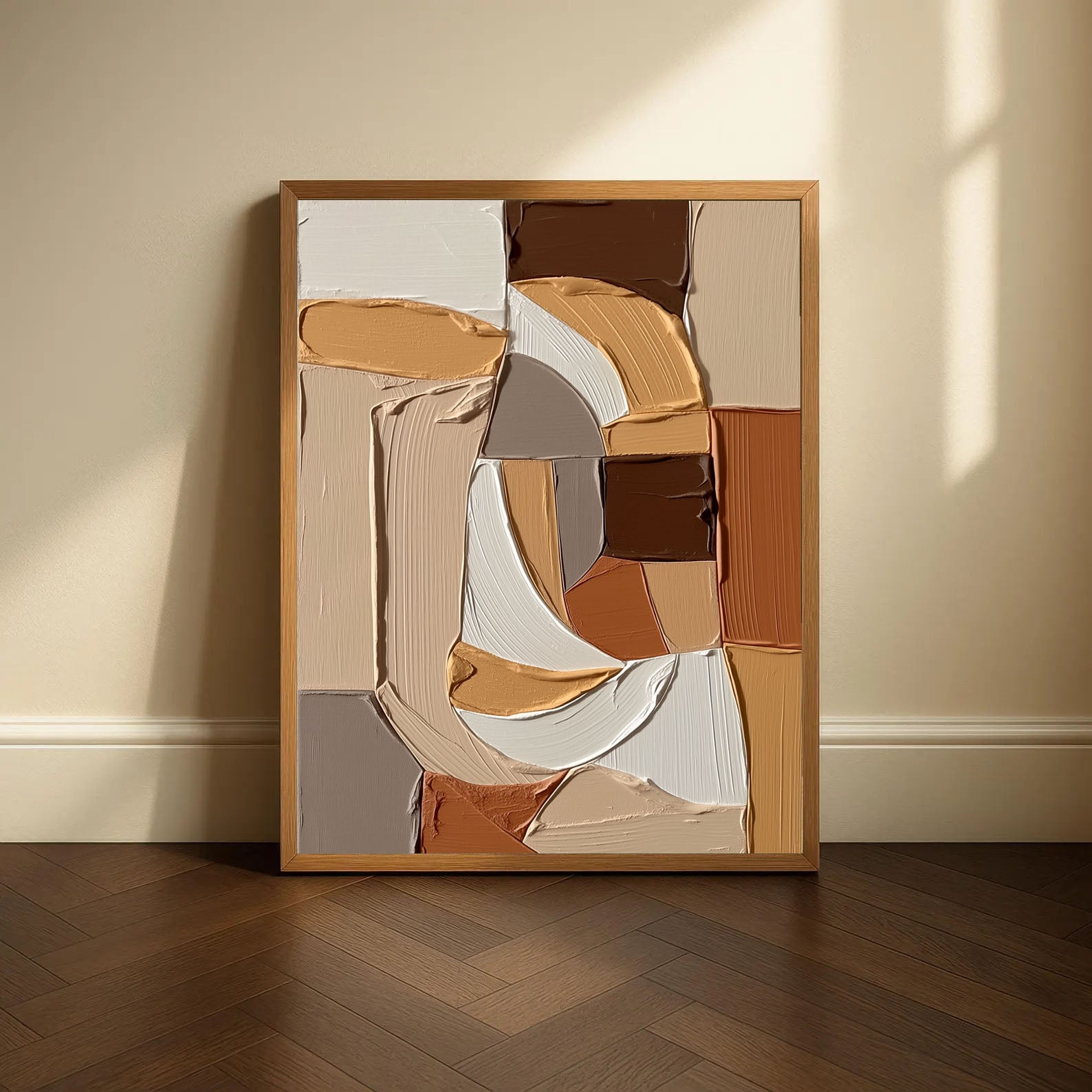 Texturierte geometrische Formen | Beige-Braun