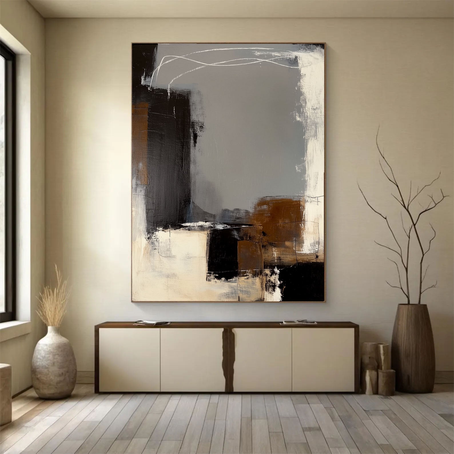 Textured Blocked Horizons | Grey Brown