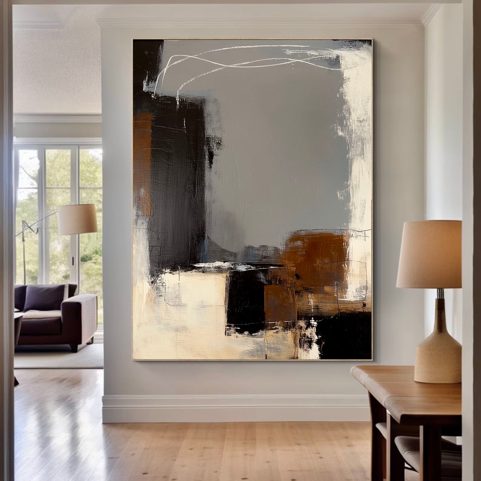 Textured Blocked Horizons | Grey Brown