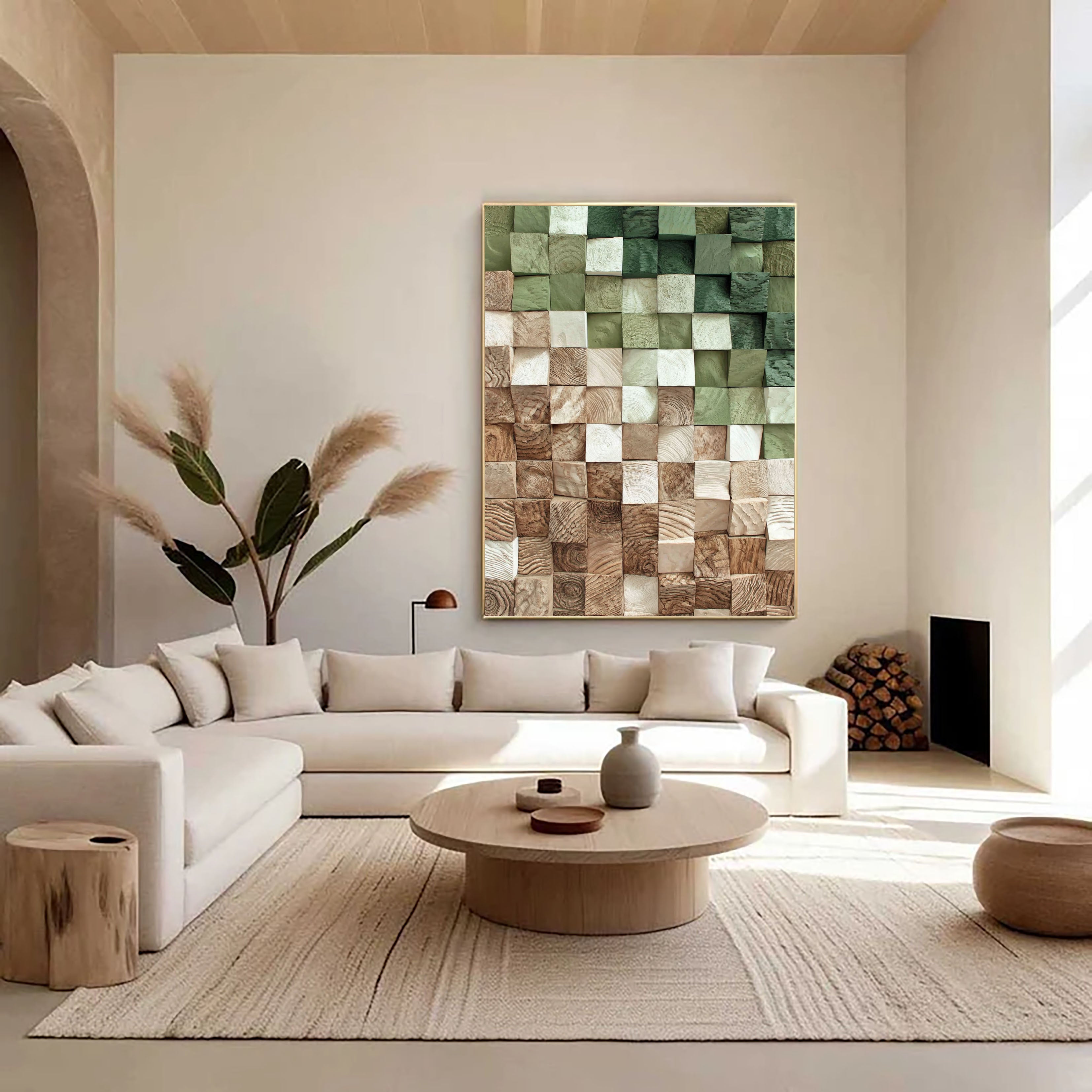 Textured Wooden Mosaic | Forest Tones
