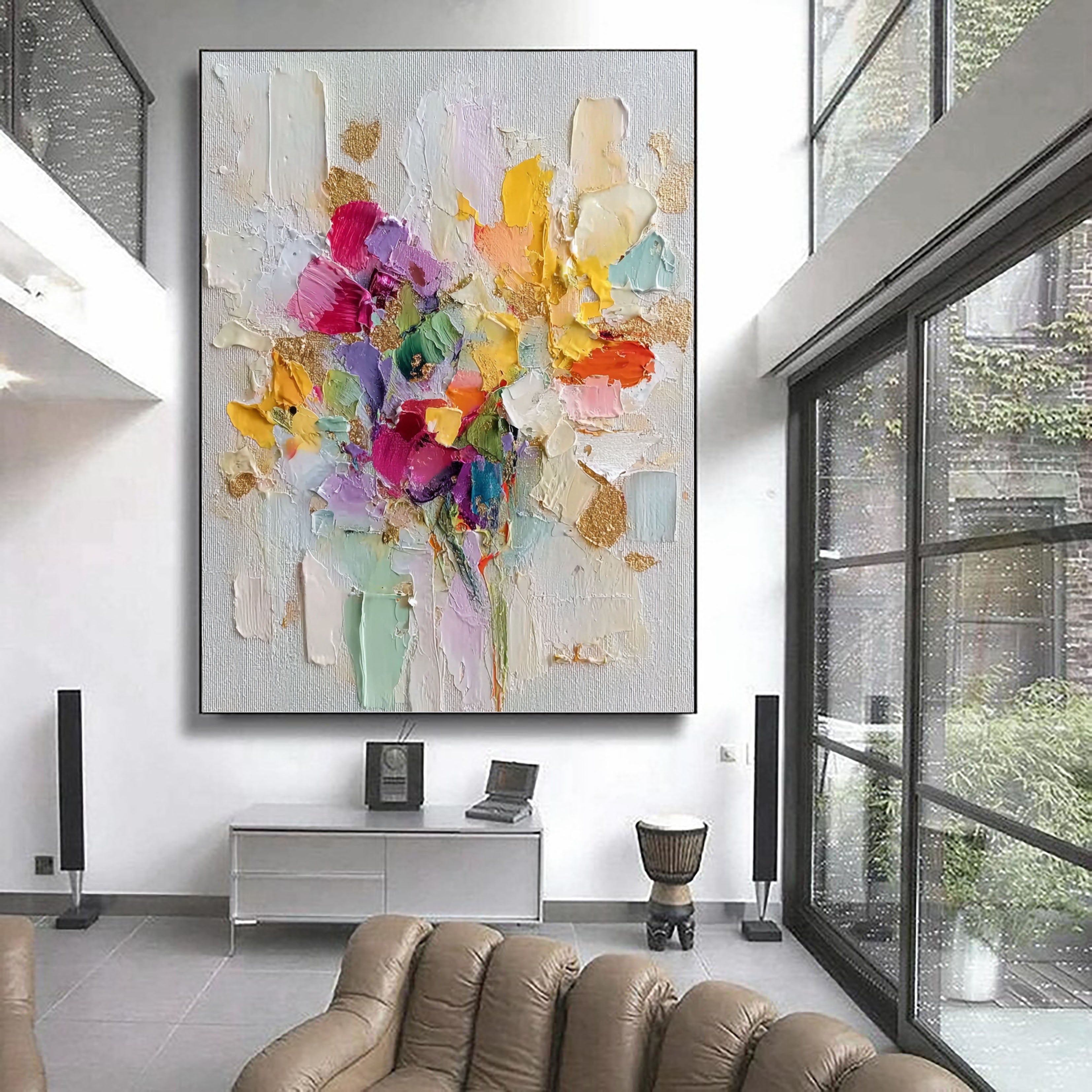 Textured Impasto Blooms | Gilded Hues