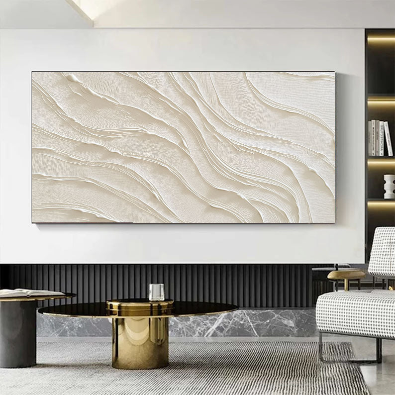 Textured Flowing Waves | Cream Beige