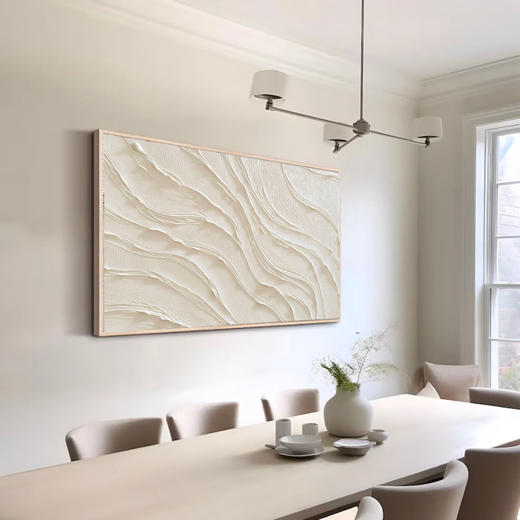 Textured Flowing Waves | Cream Beige