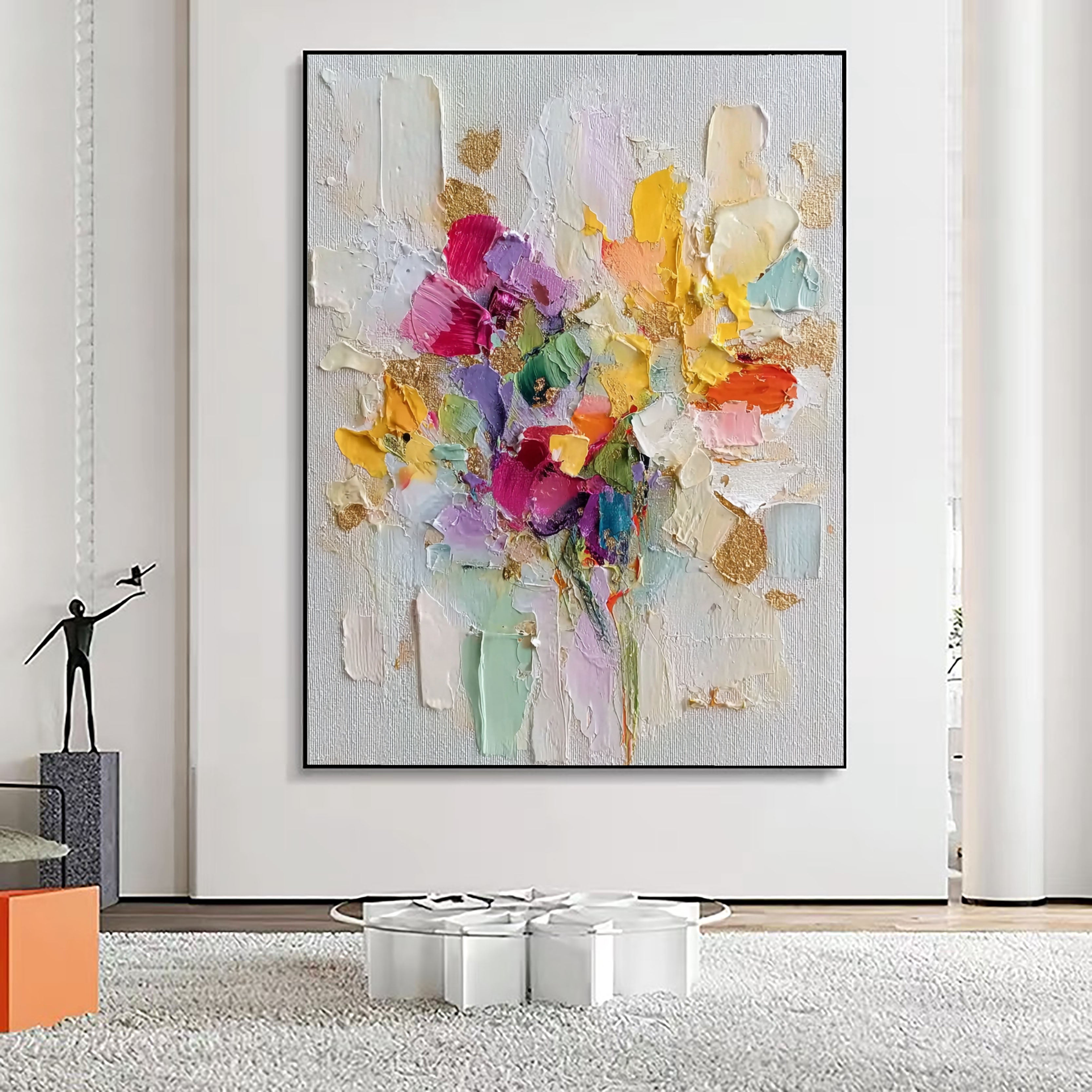 Textured Impasto Blooms | Gilded Hues