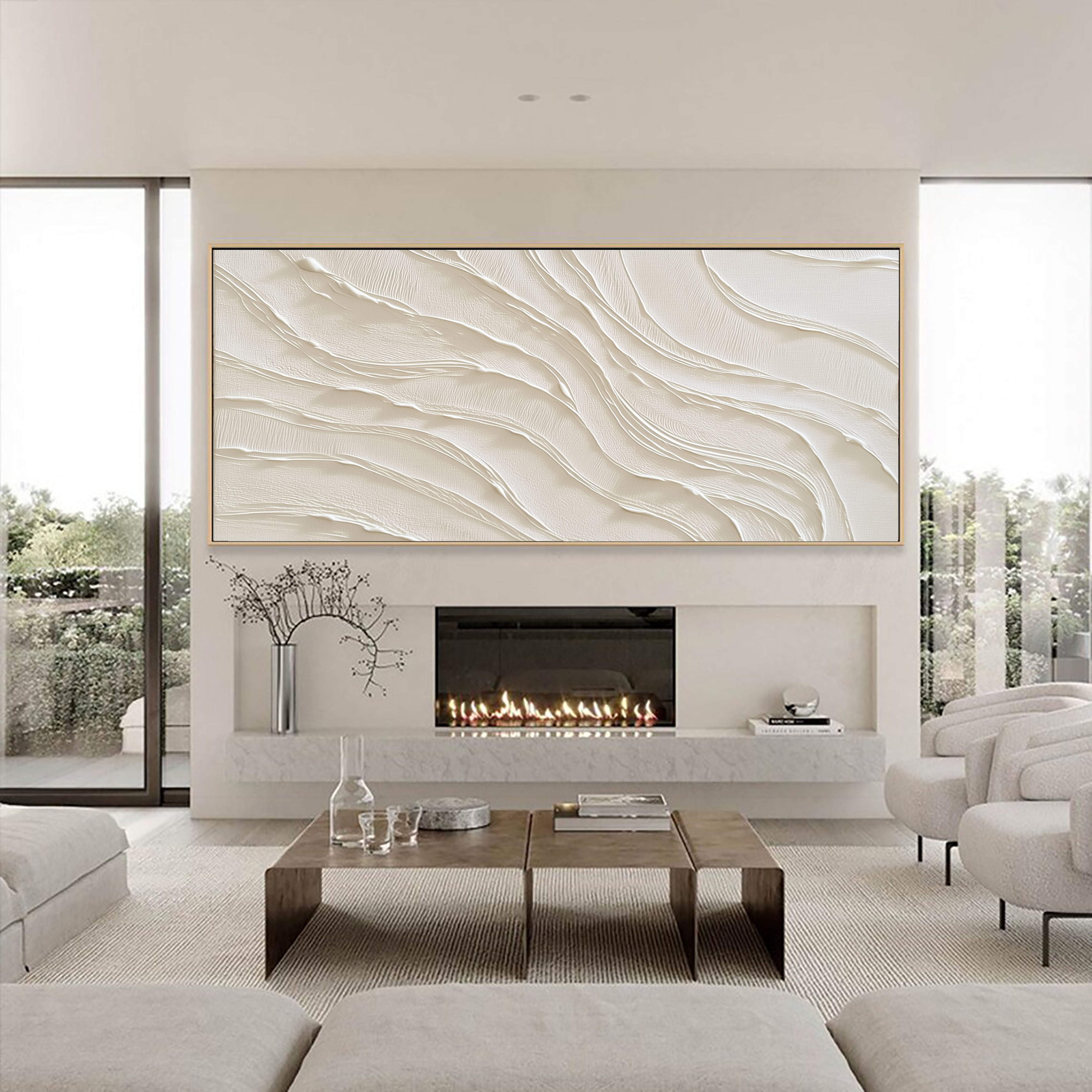 Textured Flowing Waves | Cream Beige