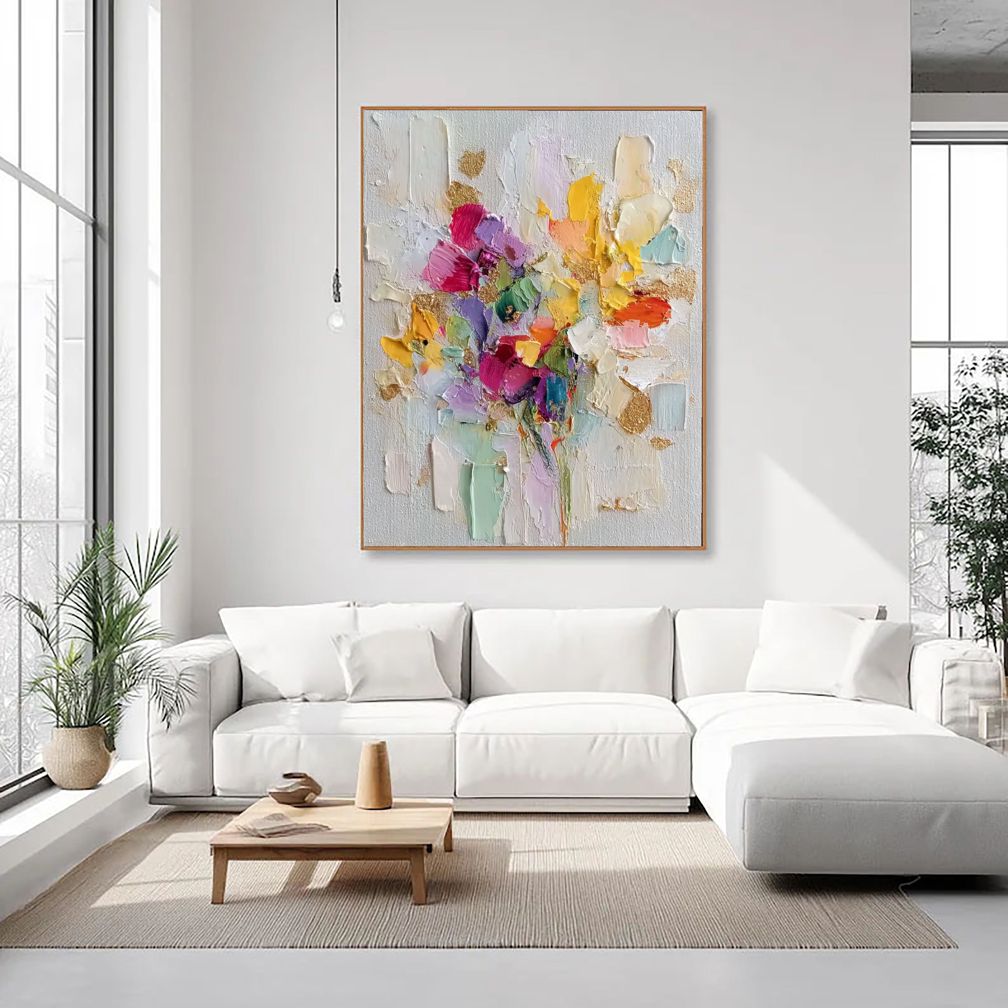 Textured Impasto Blooms | Gilded Hues