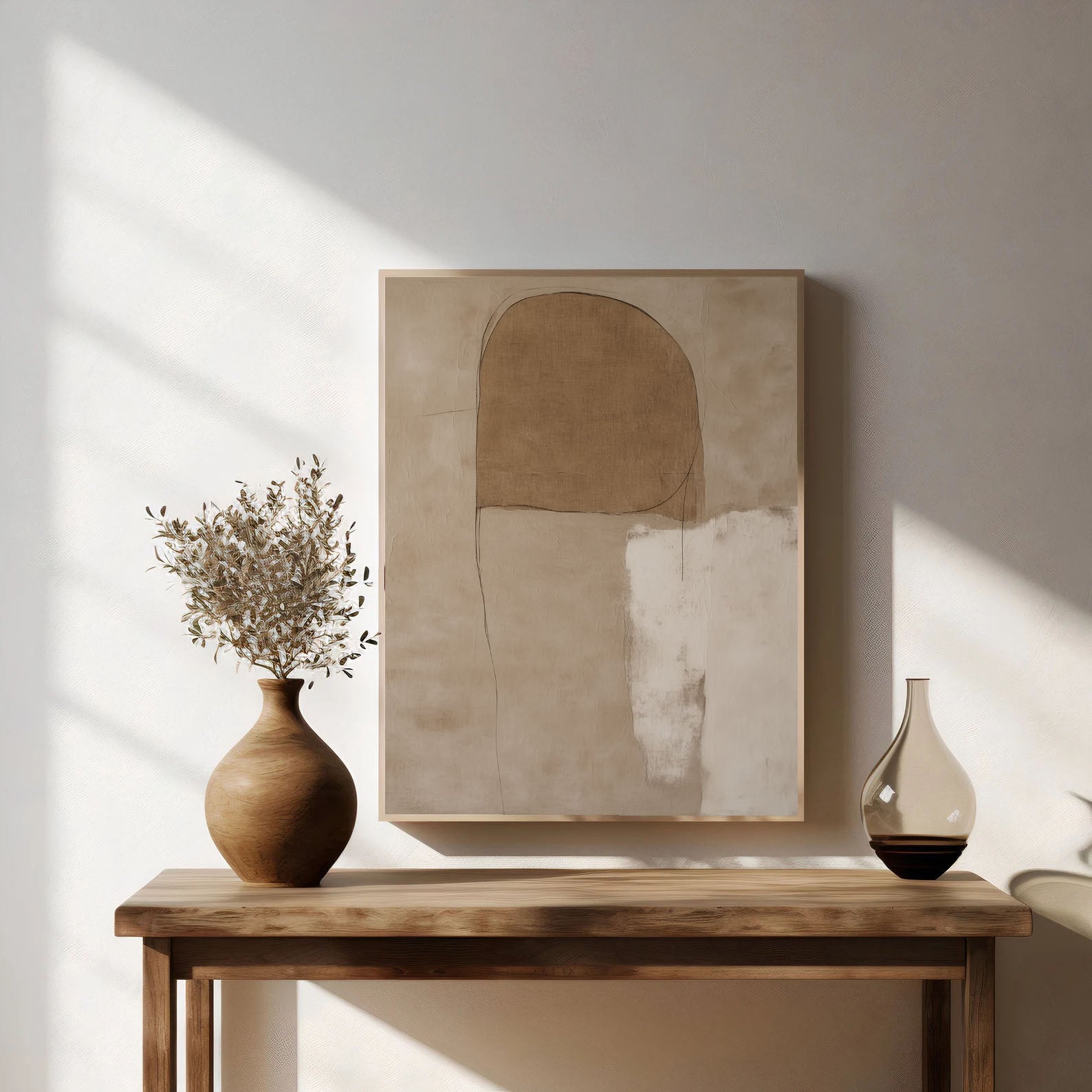 Textured Minimal Forms | Beige White
