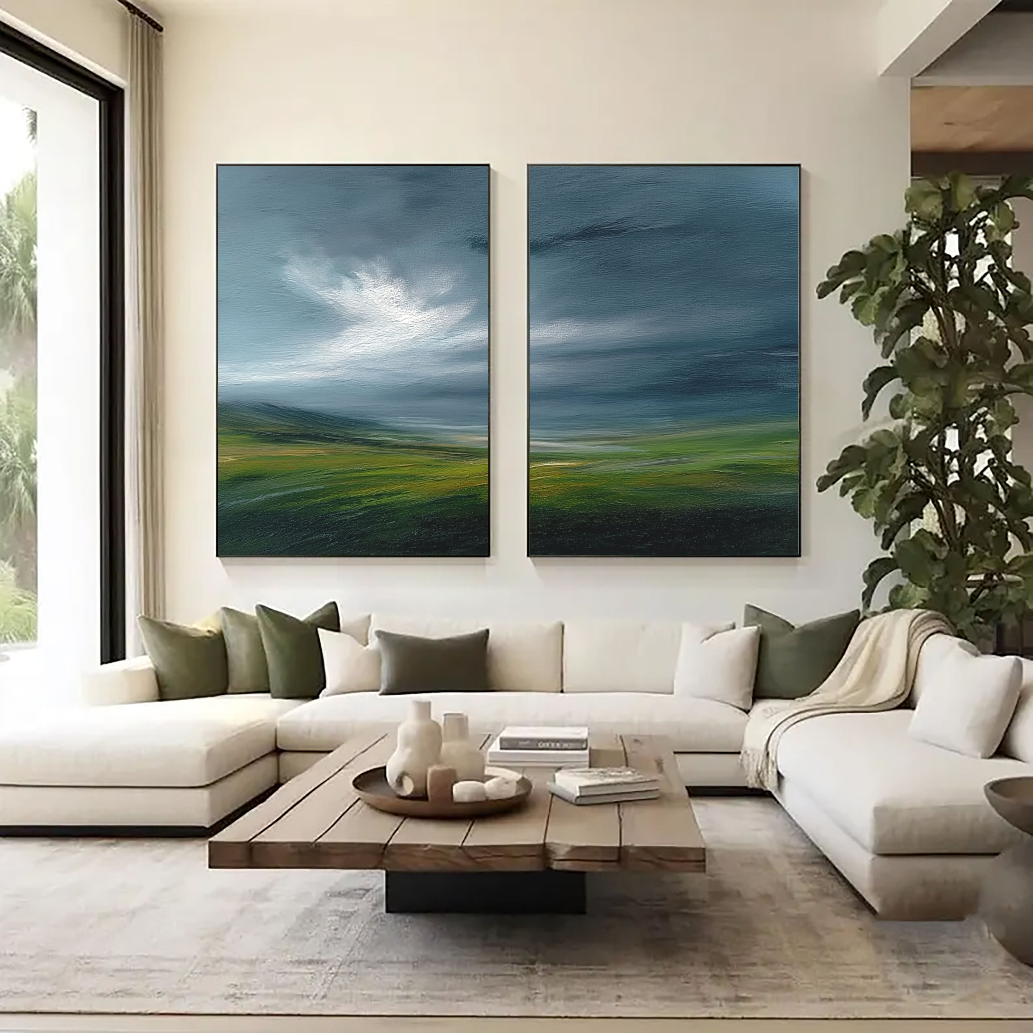 Textured Landscape Serenity | Green Hills