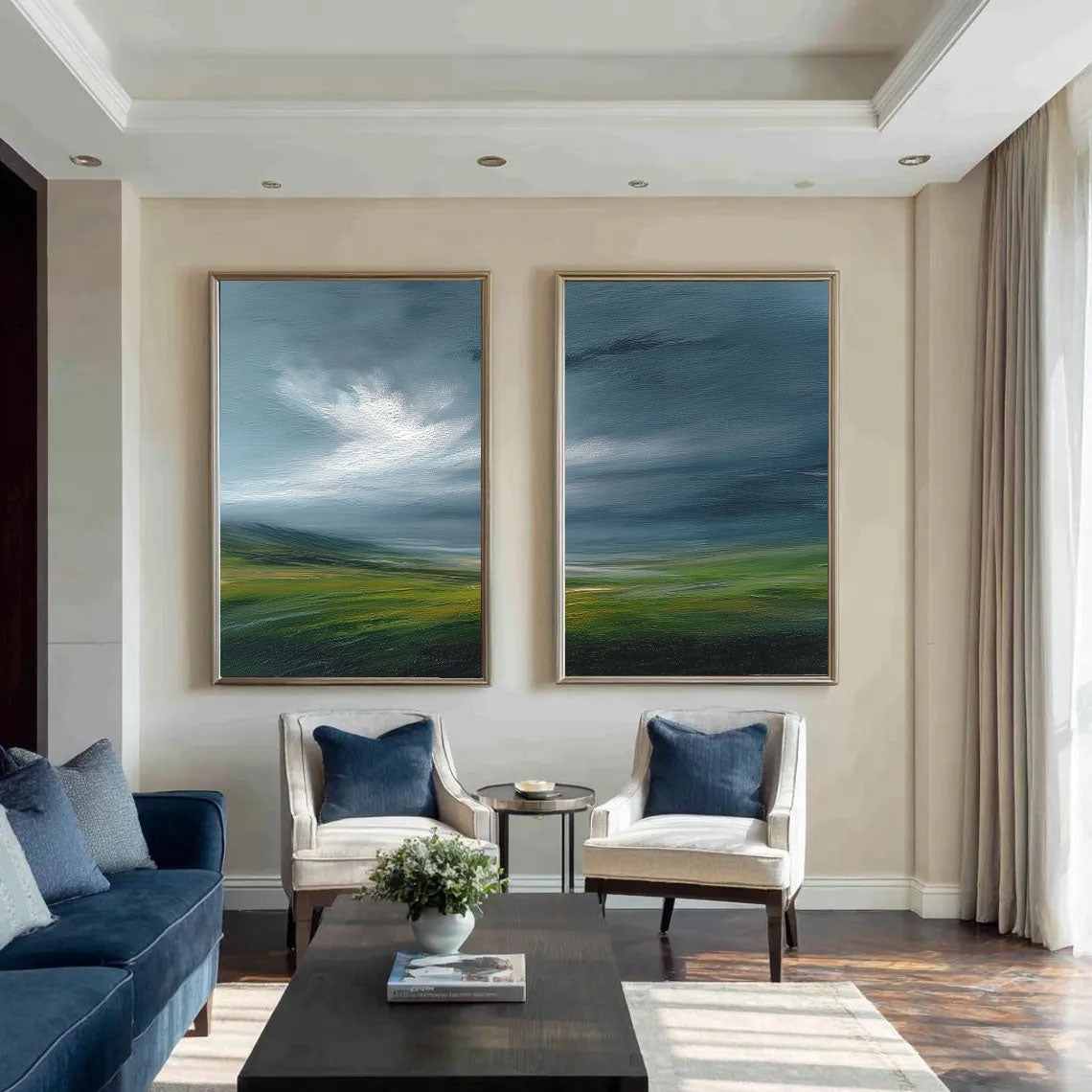 Textured Landscape Serenity | Green Hills