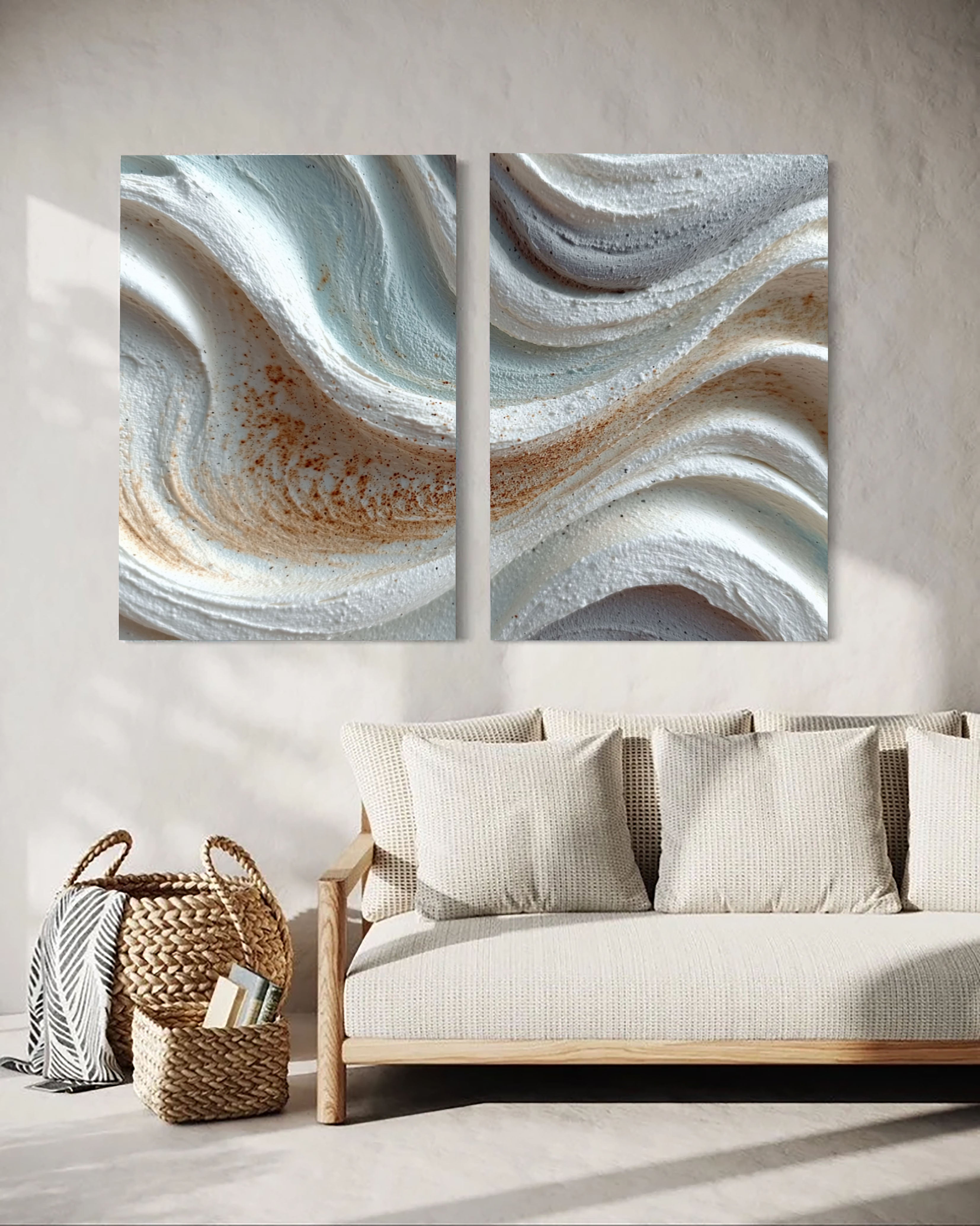 Textured Abstract Waves | Sand Blue