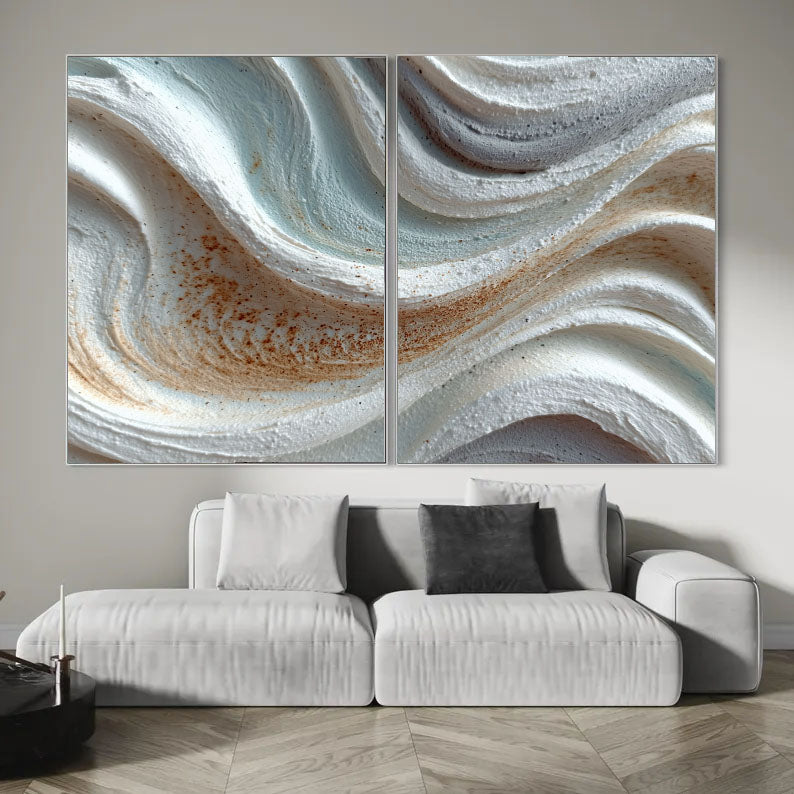 Textured Abstract Waves | Sand Blue