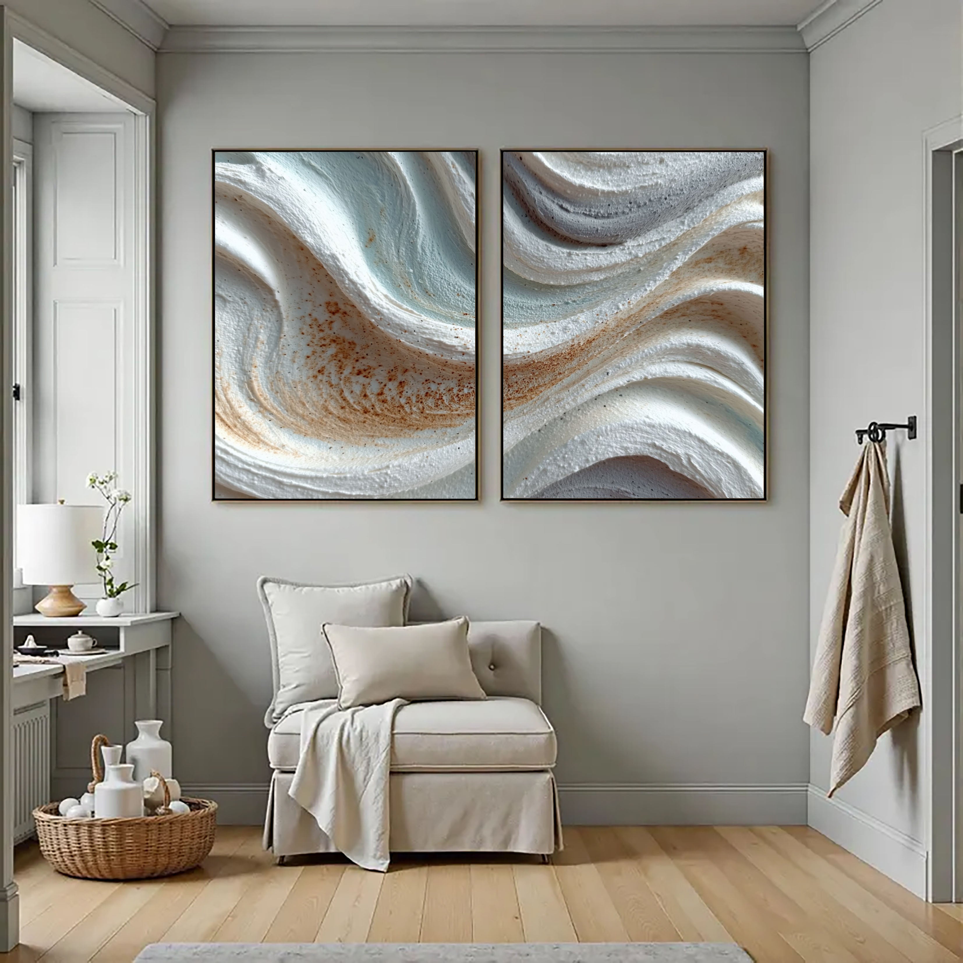 Textured Abstract Waves | Sand Blue