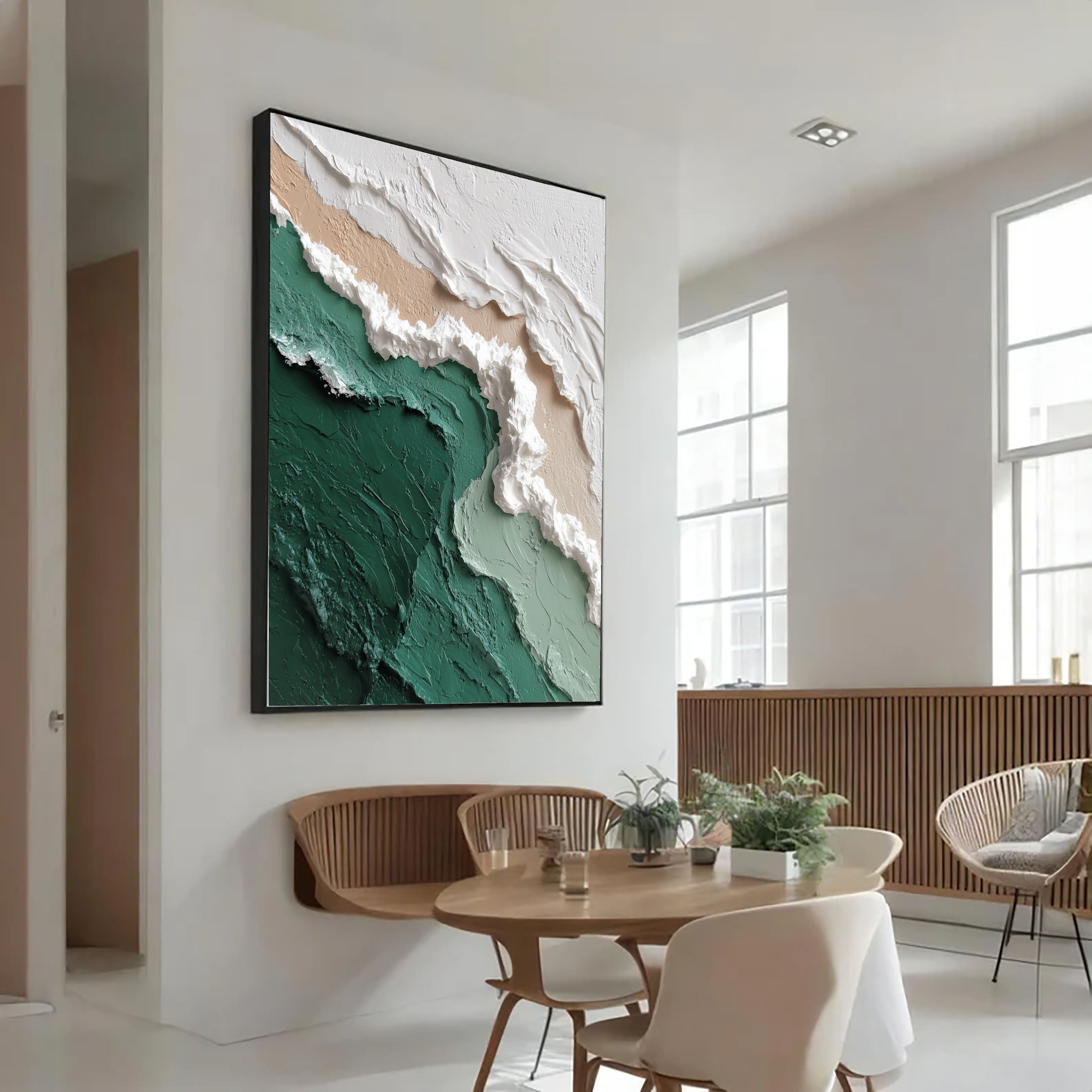 Textured Coastal Waves | Emerald Foam