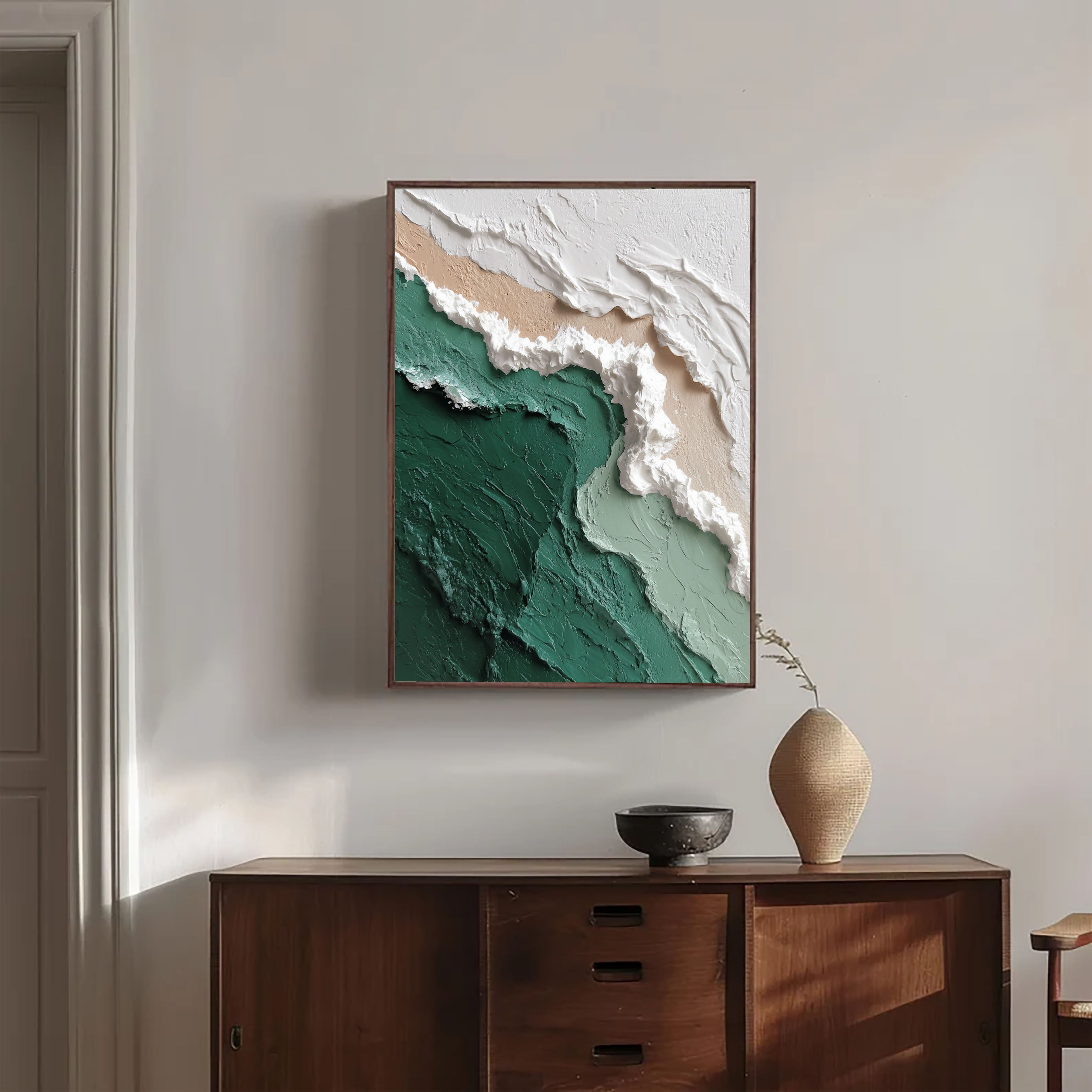 Textured Coastal Waves | Emerald Foam