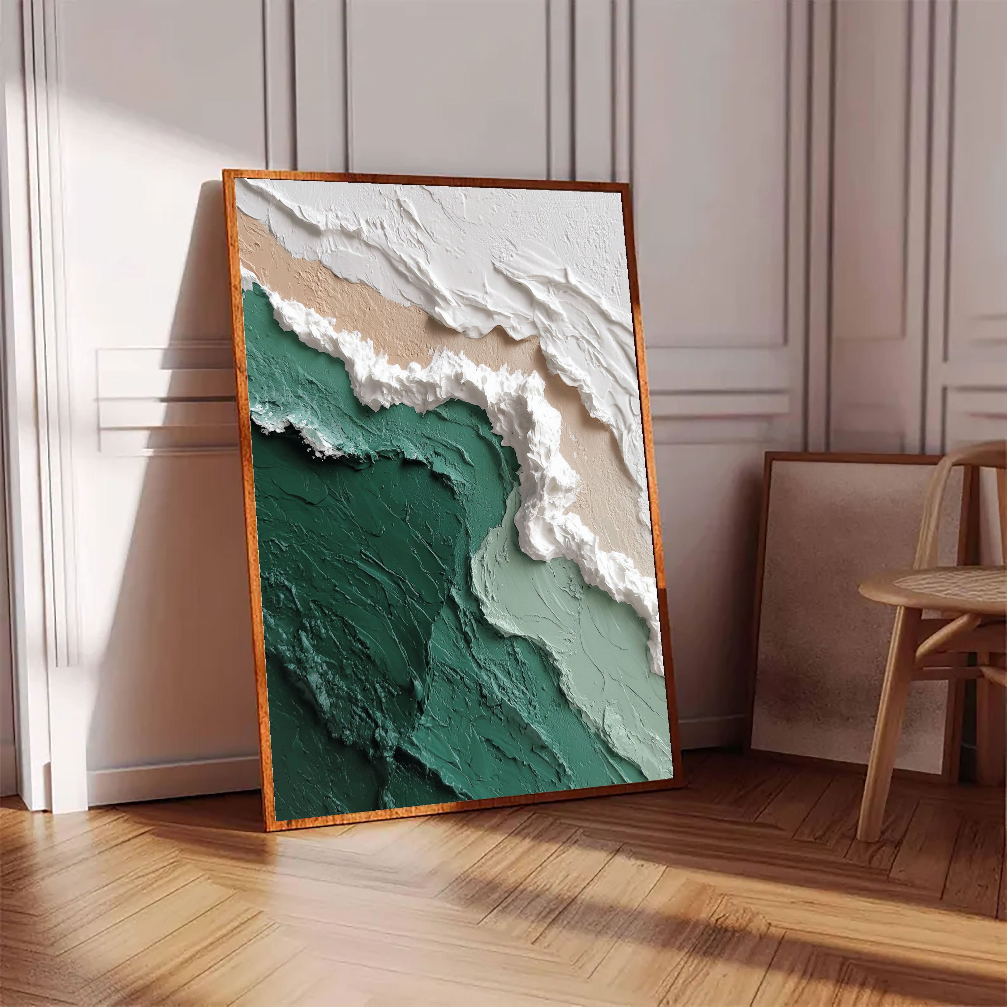Textured Coastal Waves | Emerald Foam
