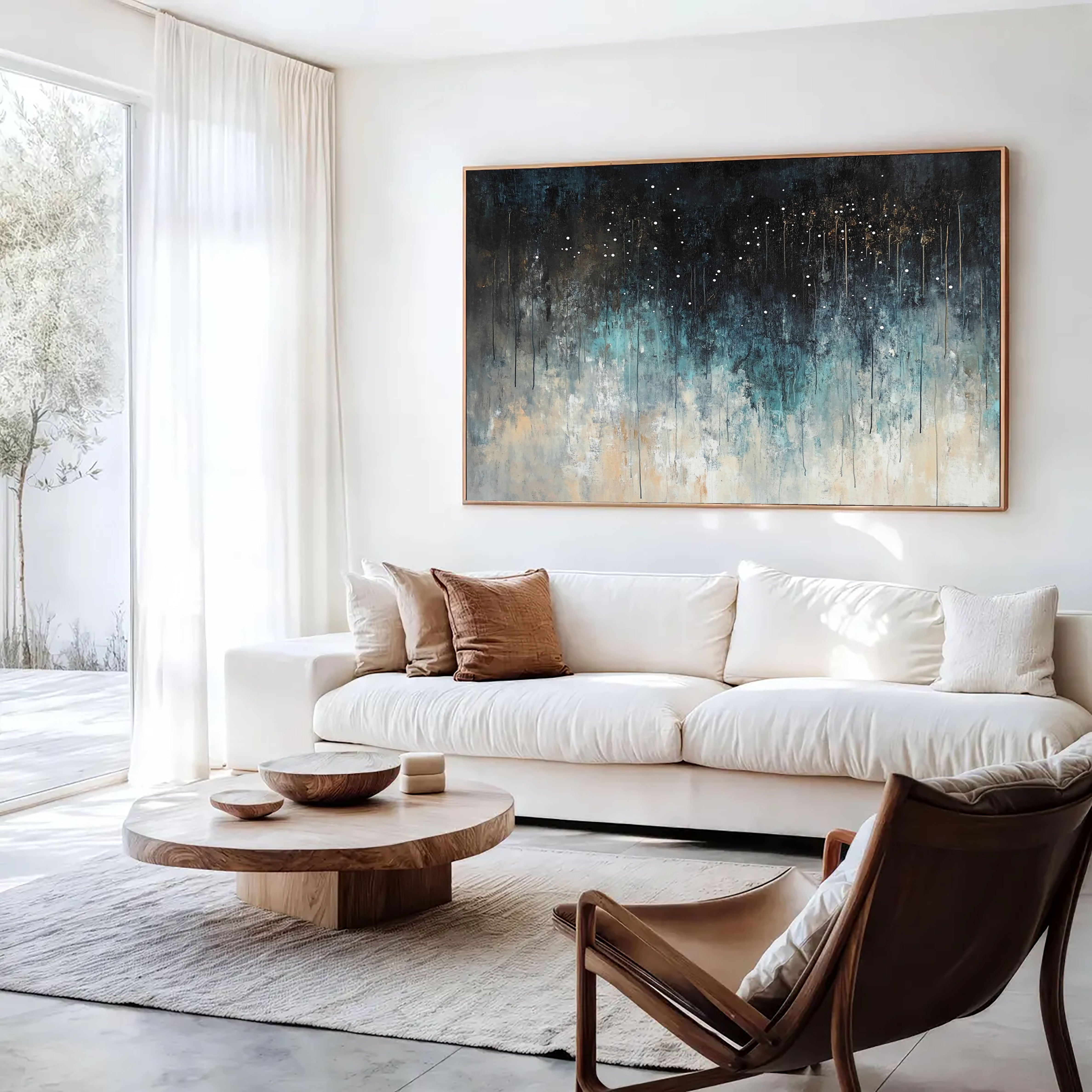 Textured Nebulous Teal | Gilded Stars