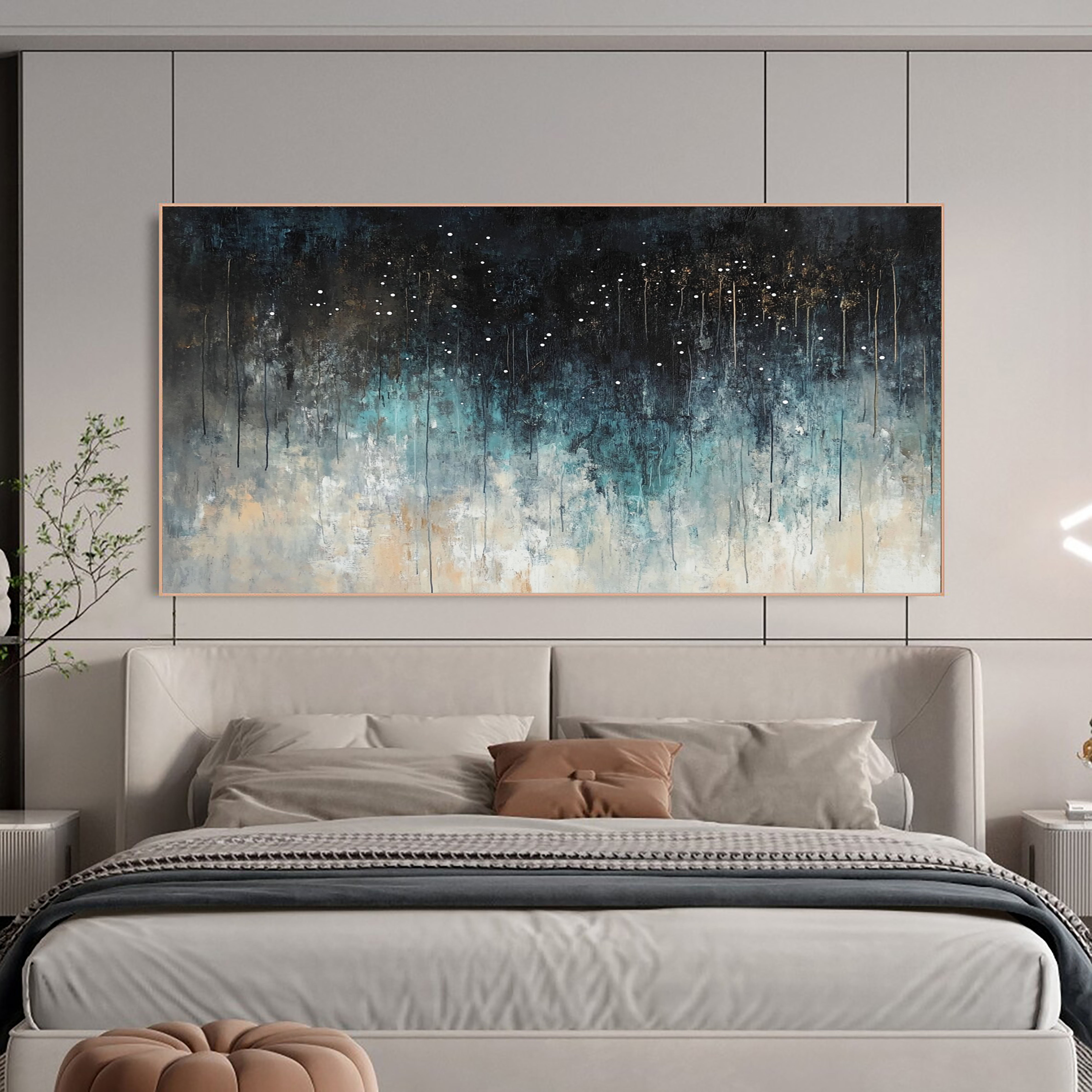 Textured Nebulous Teal | Gilded Stars