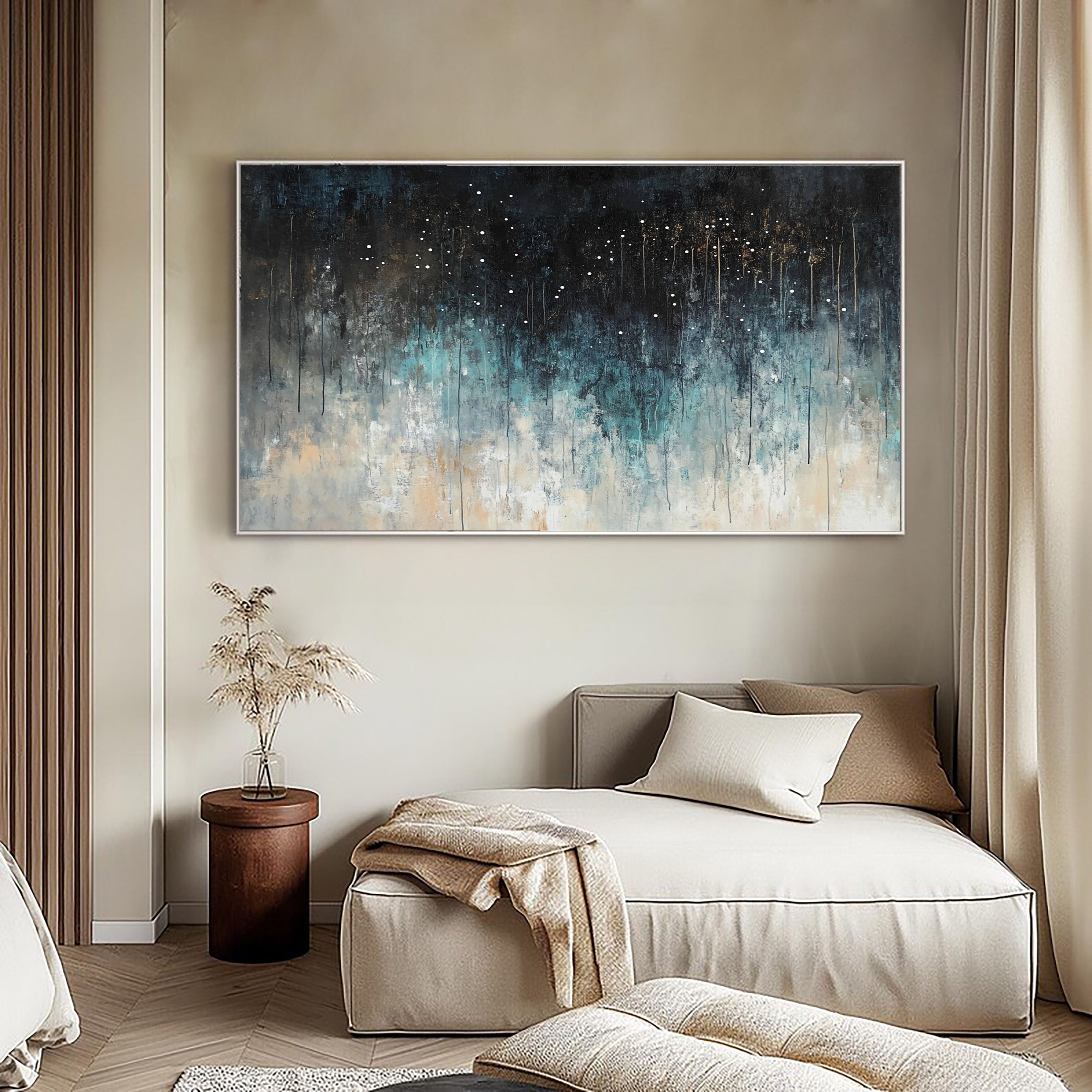 Textured Nebulous Teal | Gilded Stars