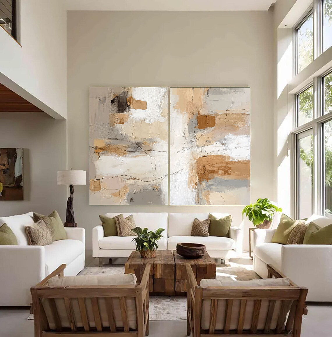 Textured Abstract Harmony | Beige Grey
