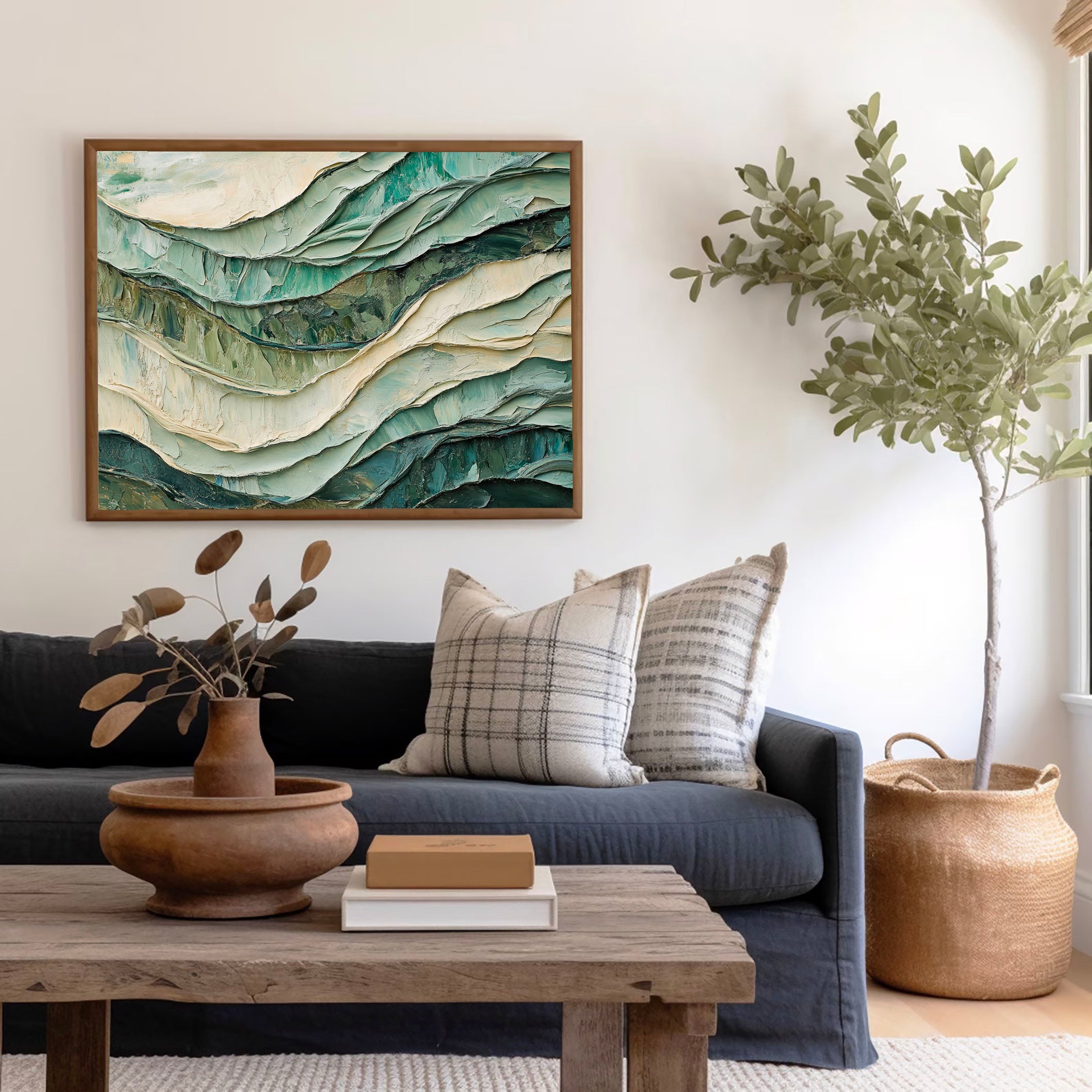 Textured Undulating Terrain | Seafoam Hues