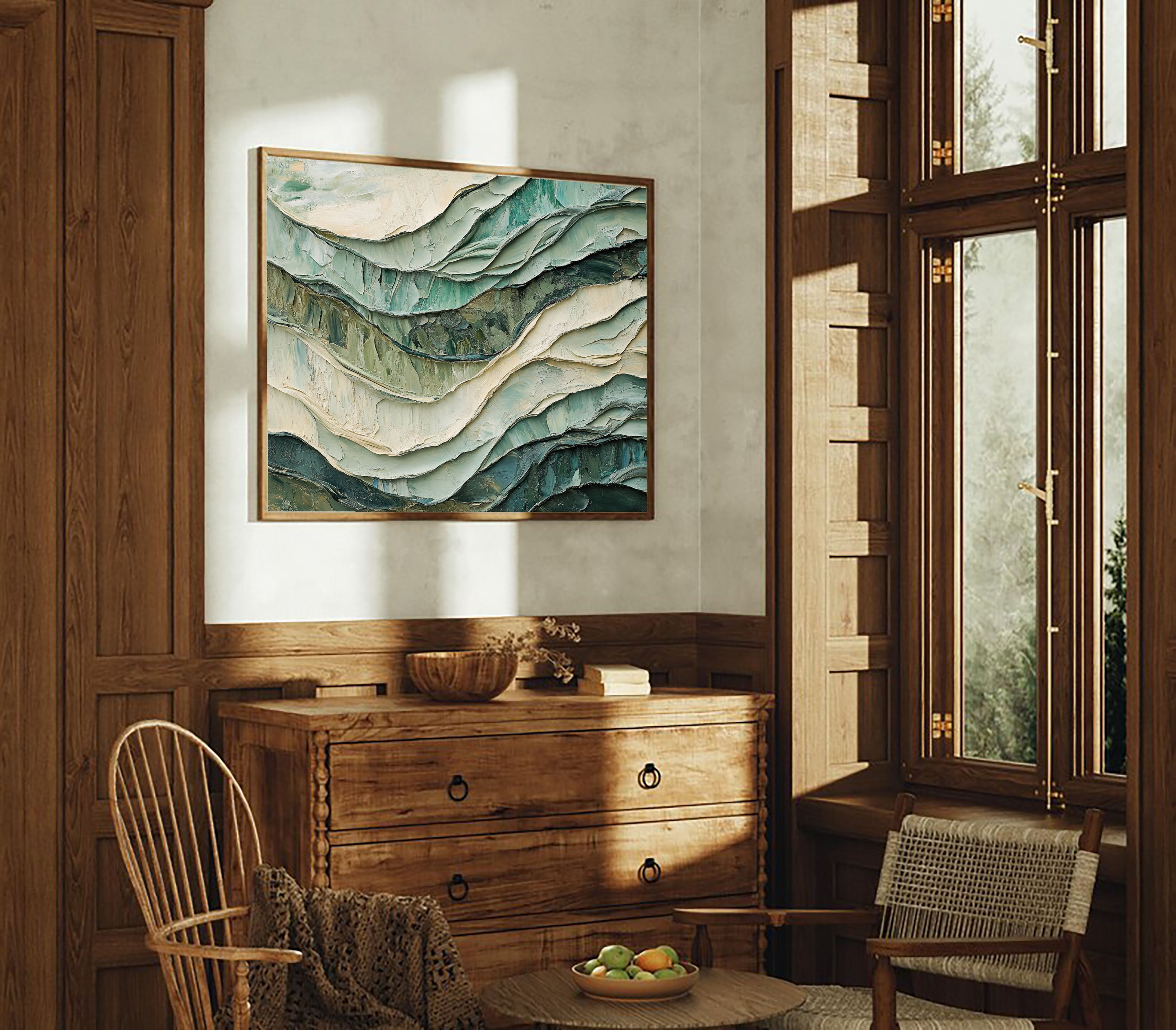 Textured Undulating Terrain | Seafoam Hues