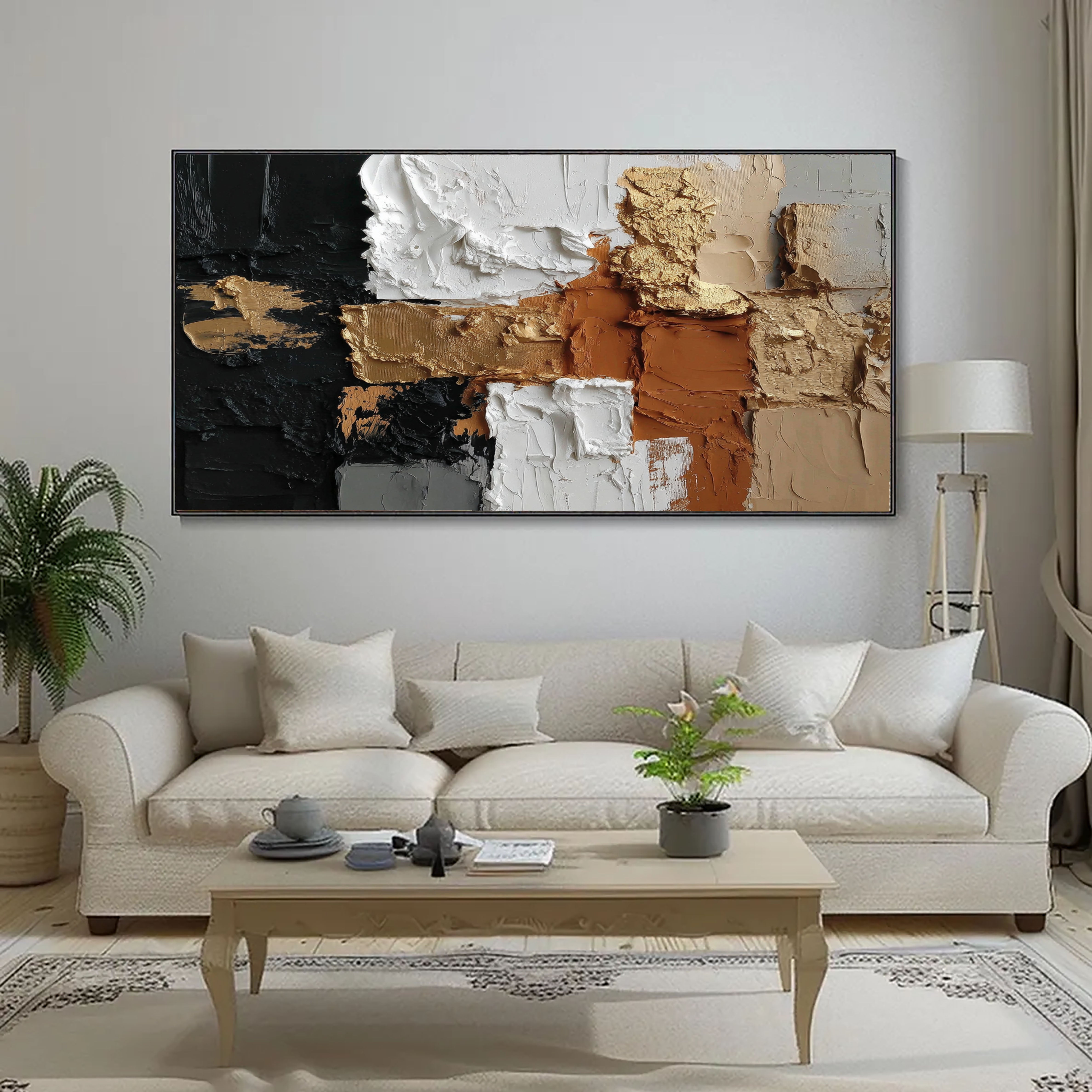 Textured Geometric Blocks | Gilded Noir