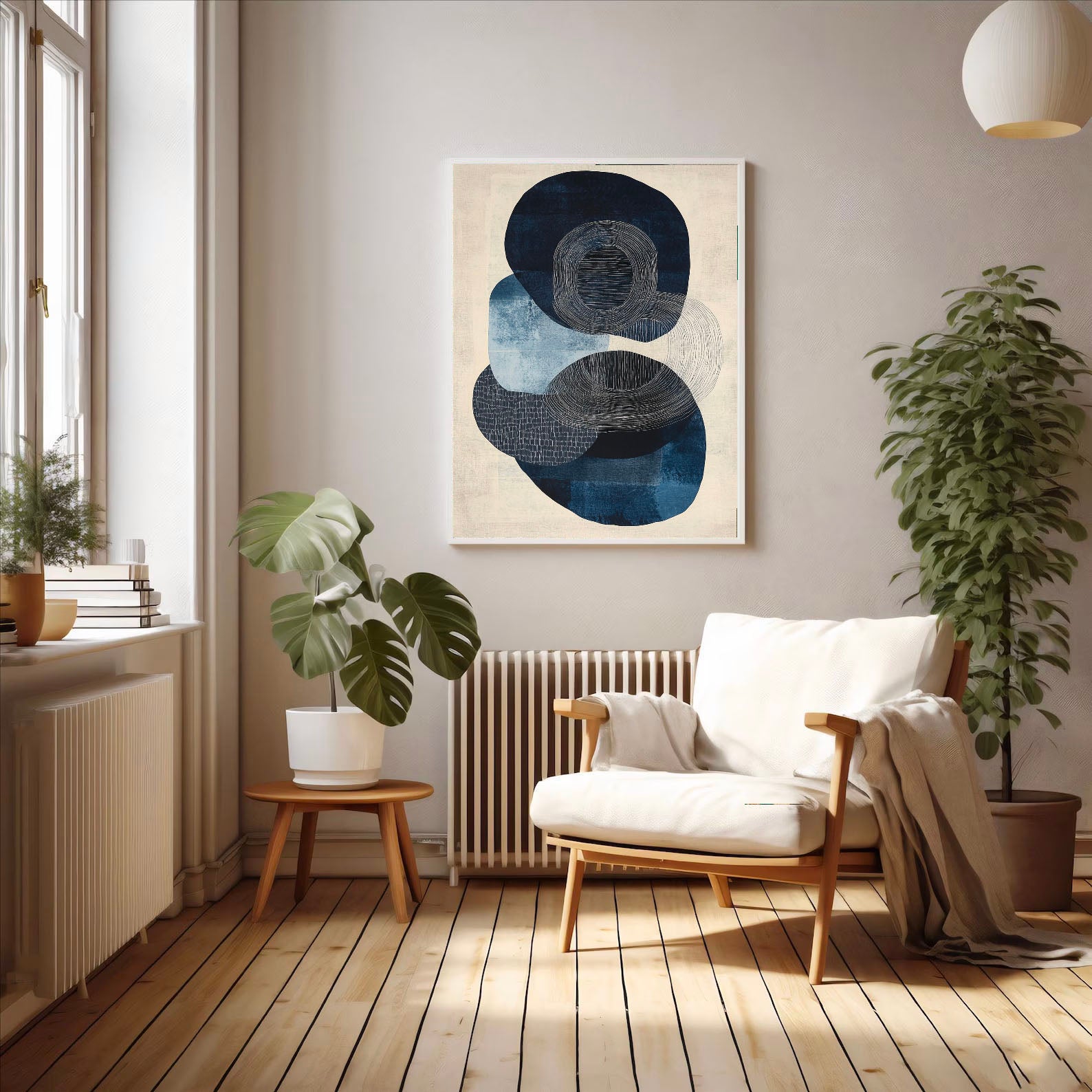 Filigranes ovales Serenity | Indigo-Untertöne