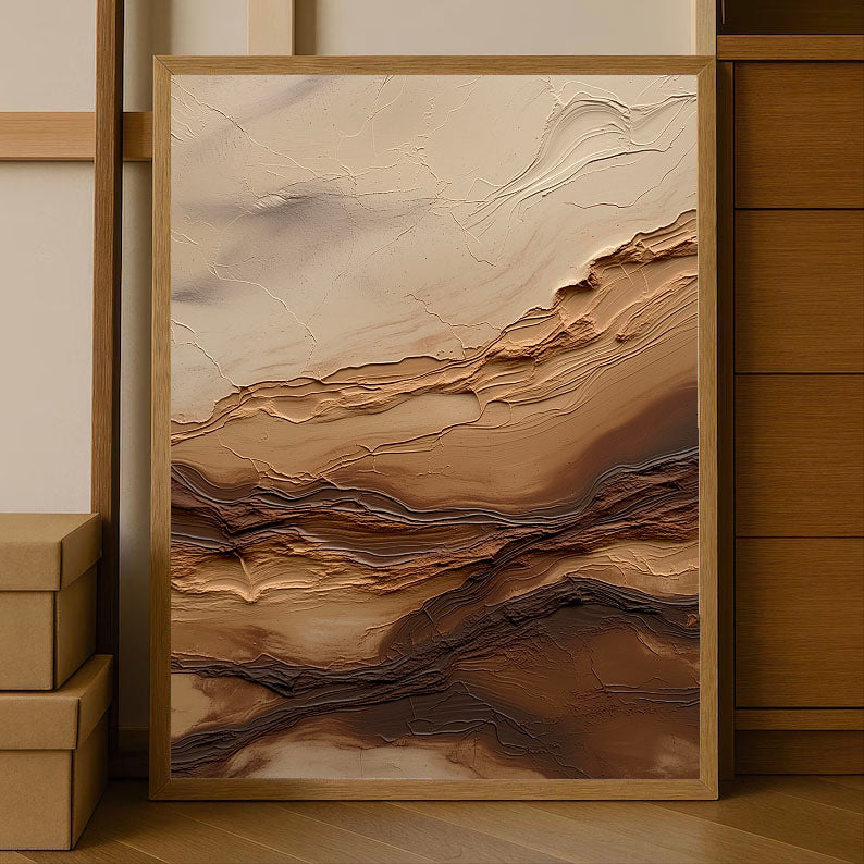 Strukturierte Geländeschichten | Beige Braun