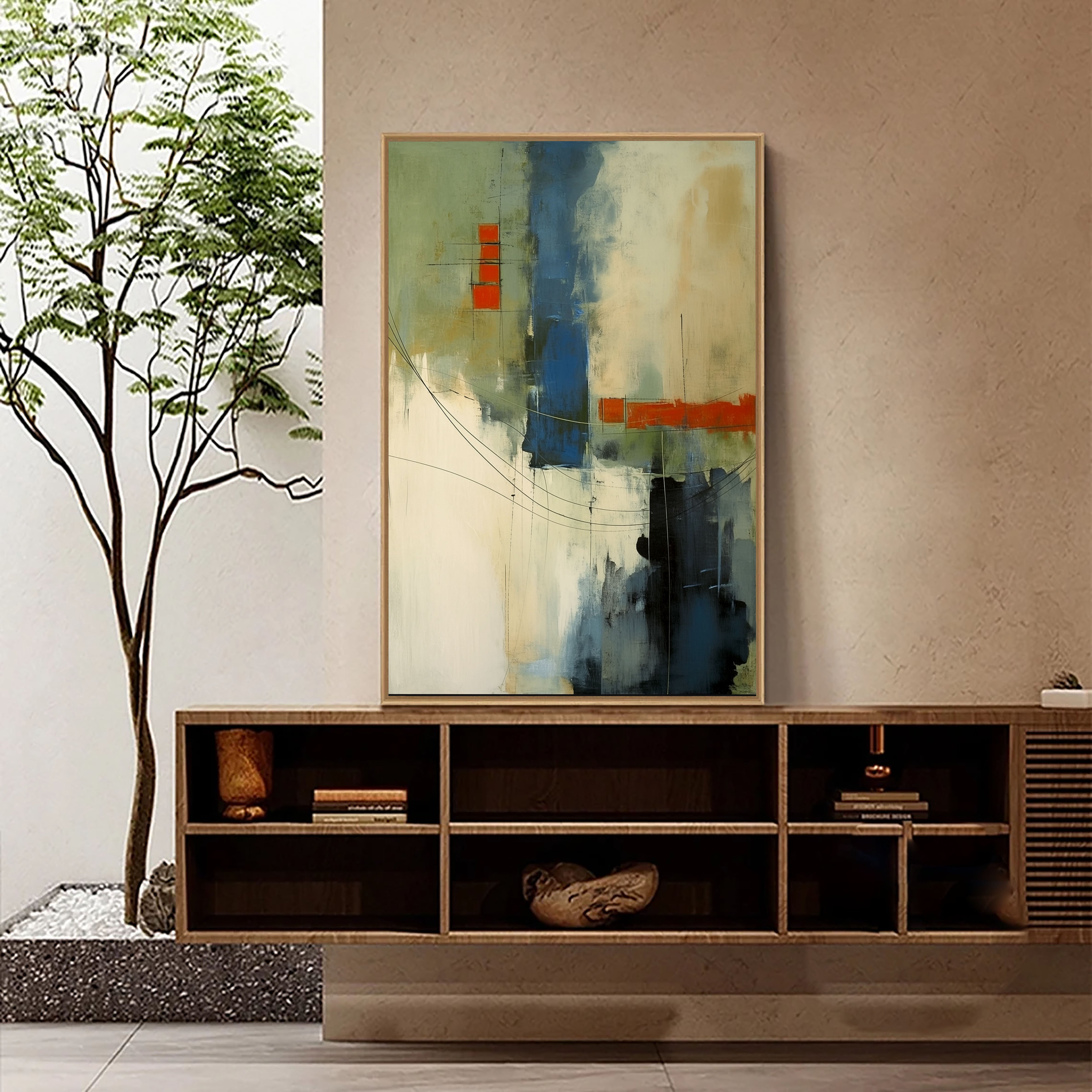 Textured Abstract Blocks | Blue Rust