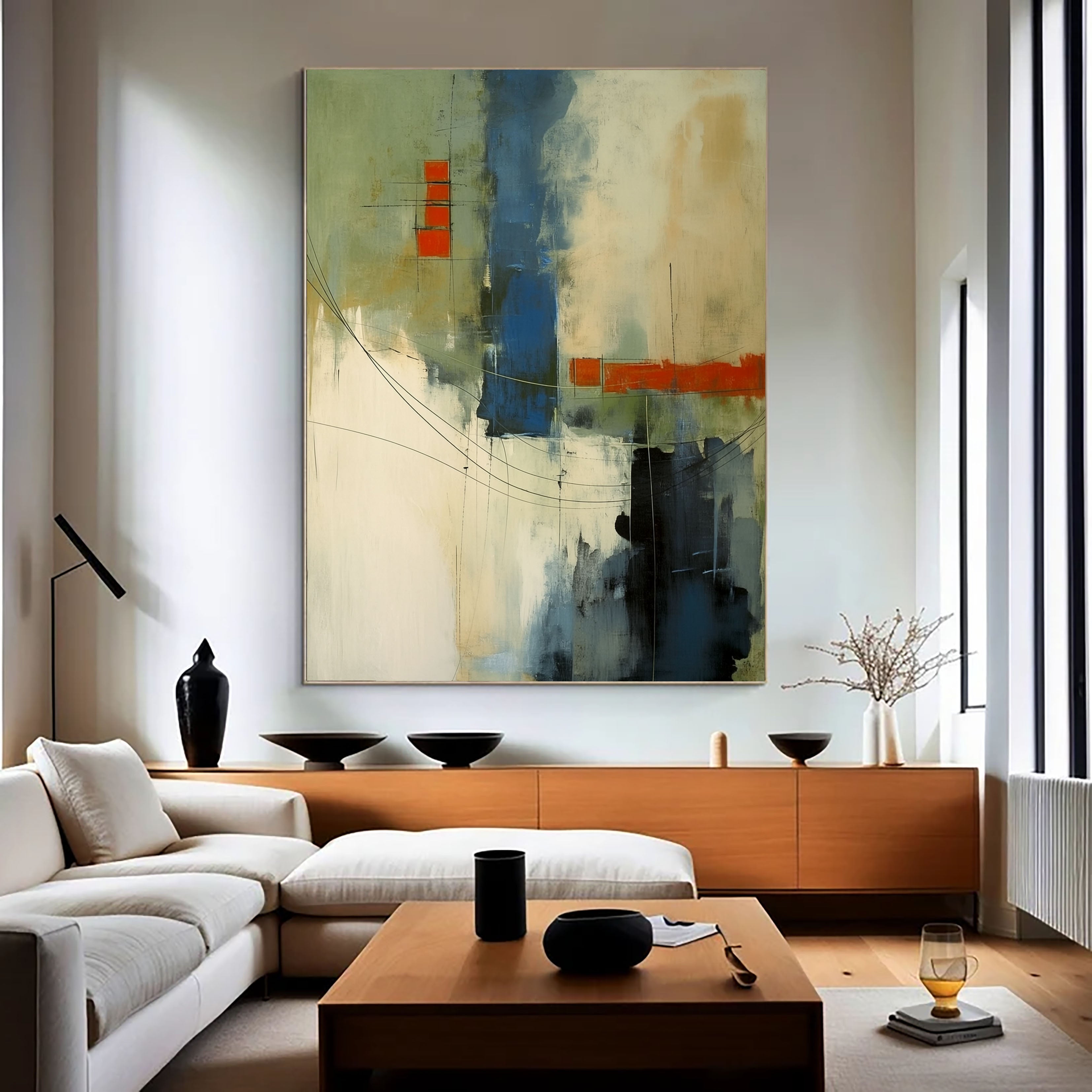 Textured Abstract Blocks | Blue Rust