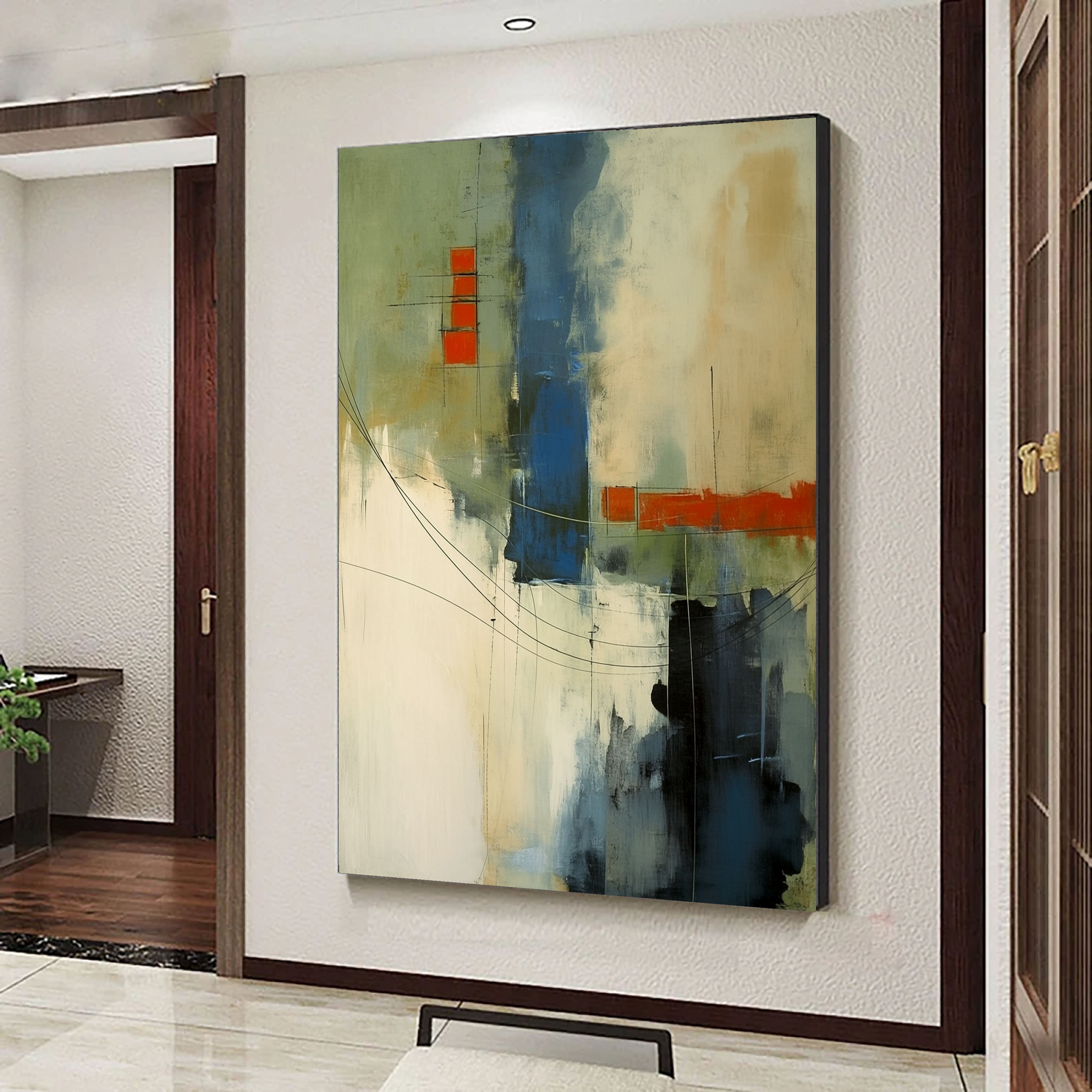 Textured Abstract Blocks | Blue Rust