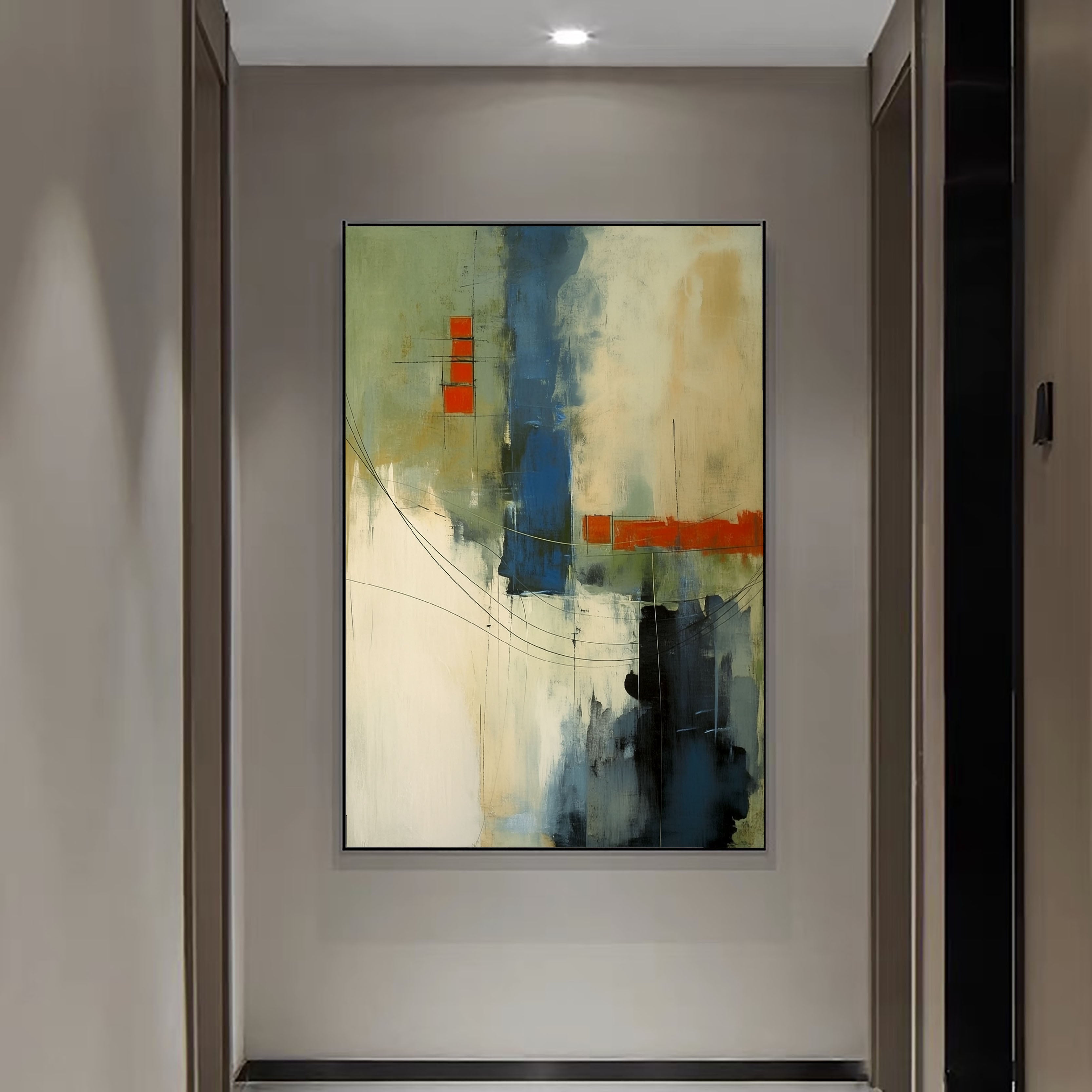 Textured Abstract Blocks | Blue Rust