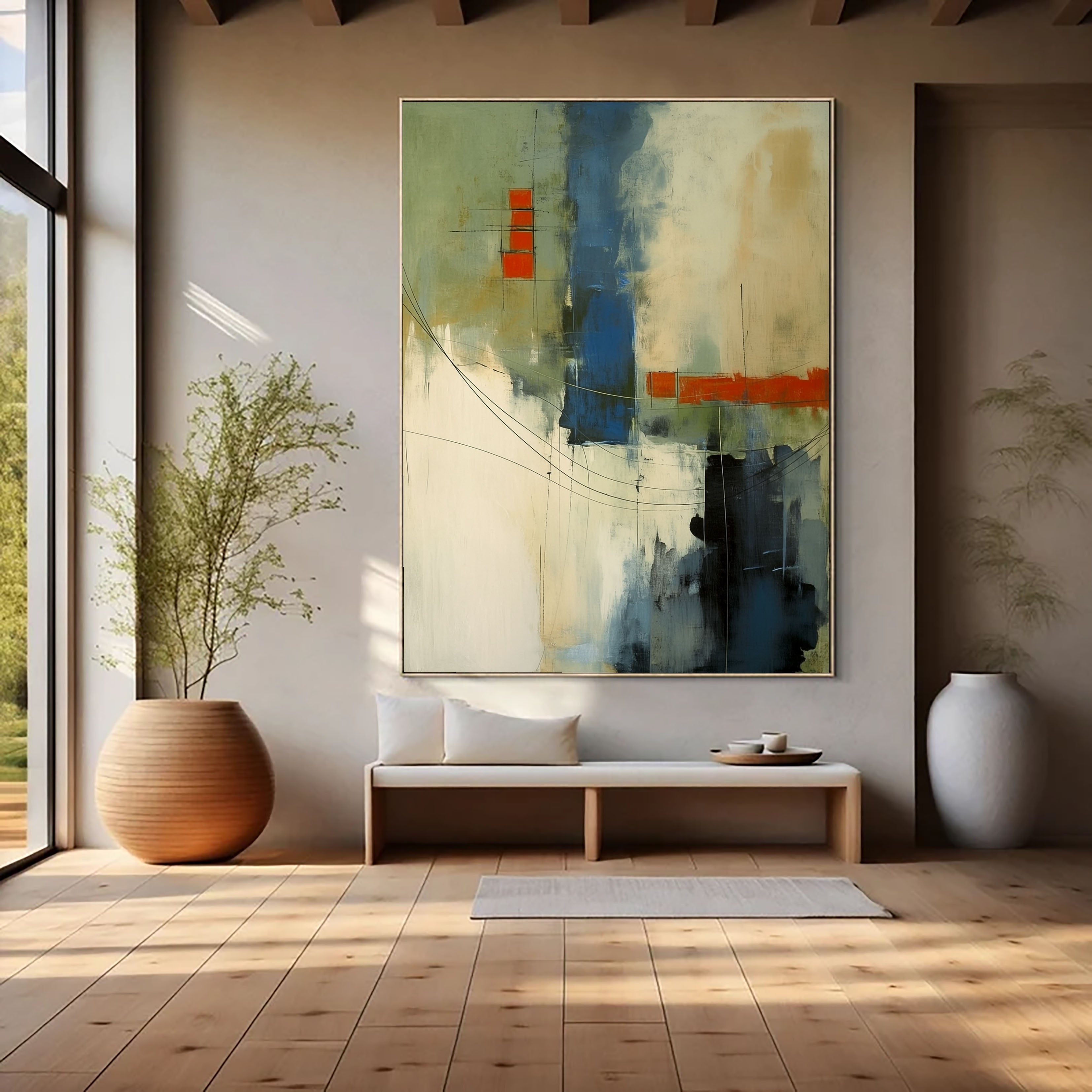 Textured Abstract Blocks | Blue Rust