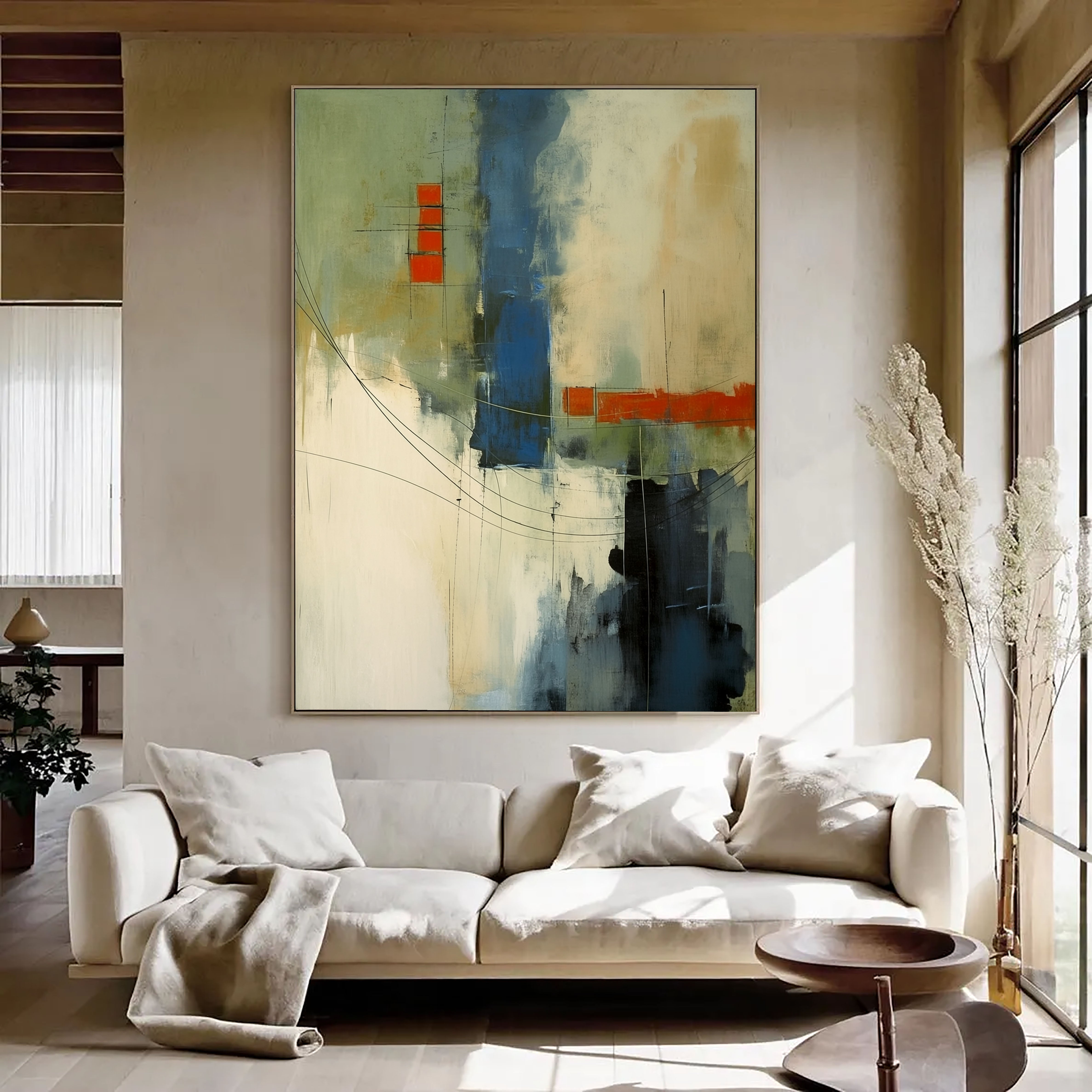 Textured Abstract Blocks | Blue Rust