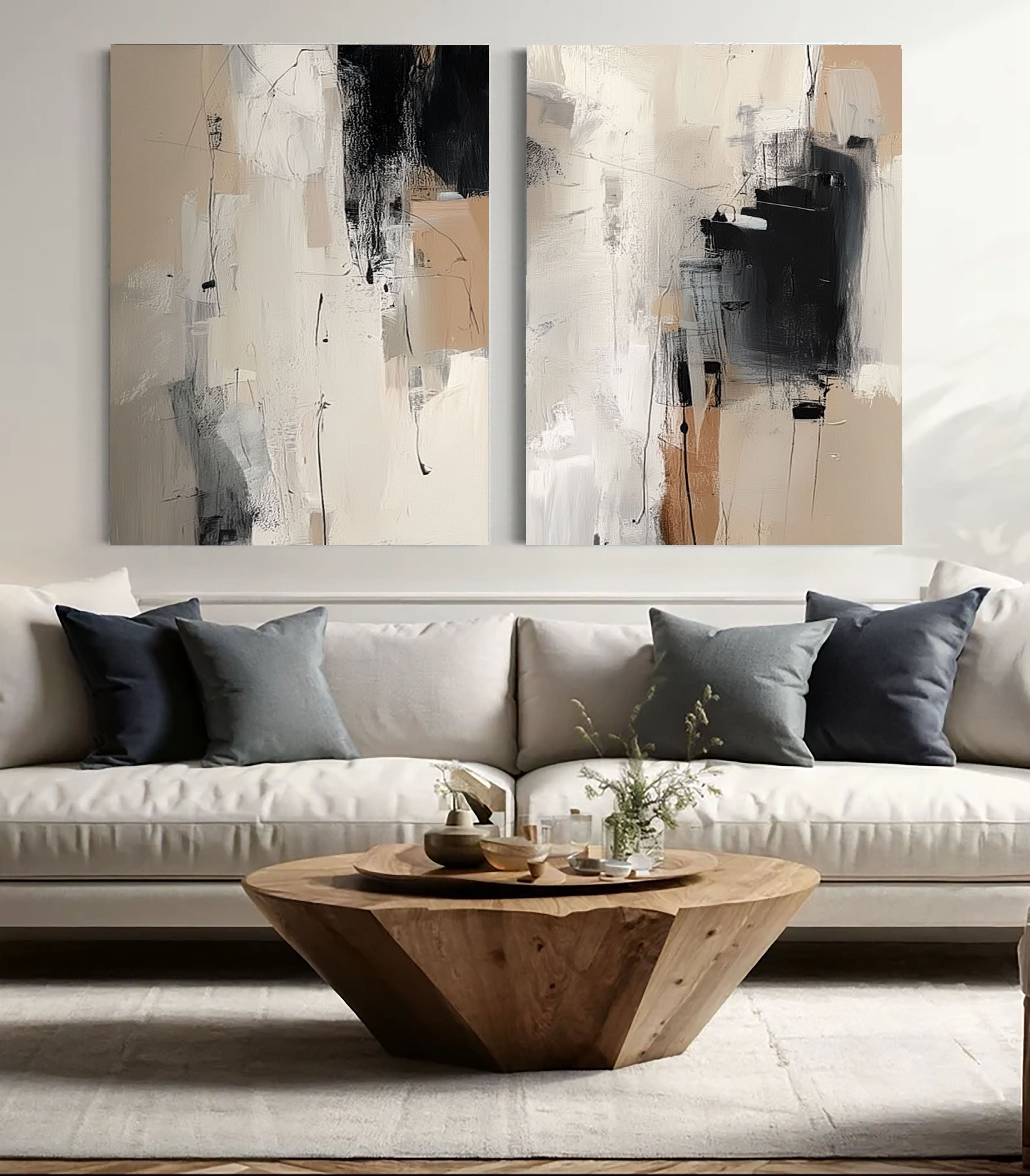 Textured Abstract Strokes | Neutral Beige