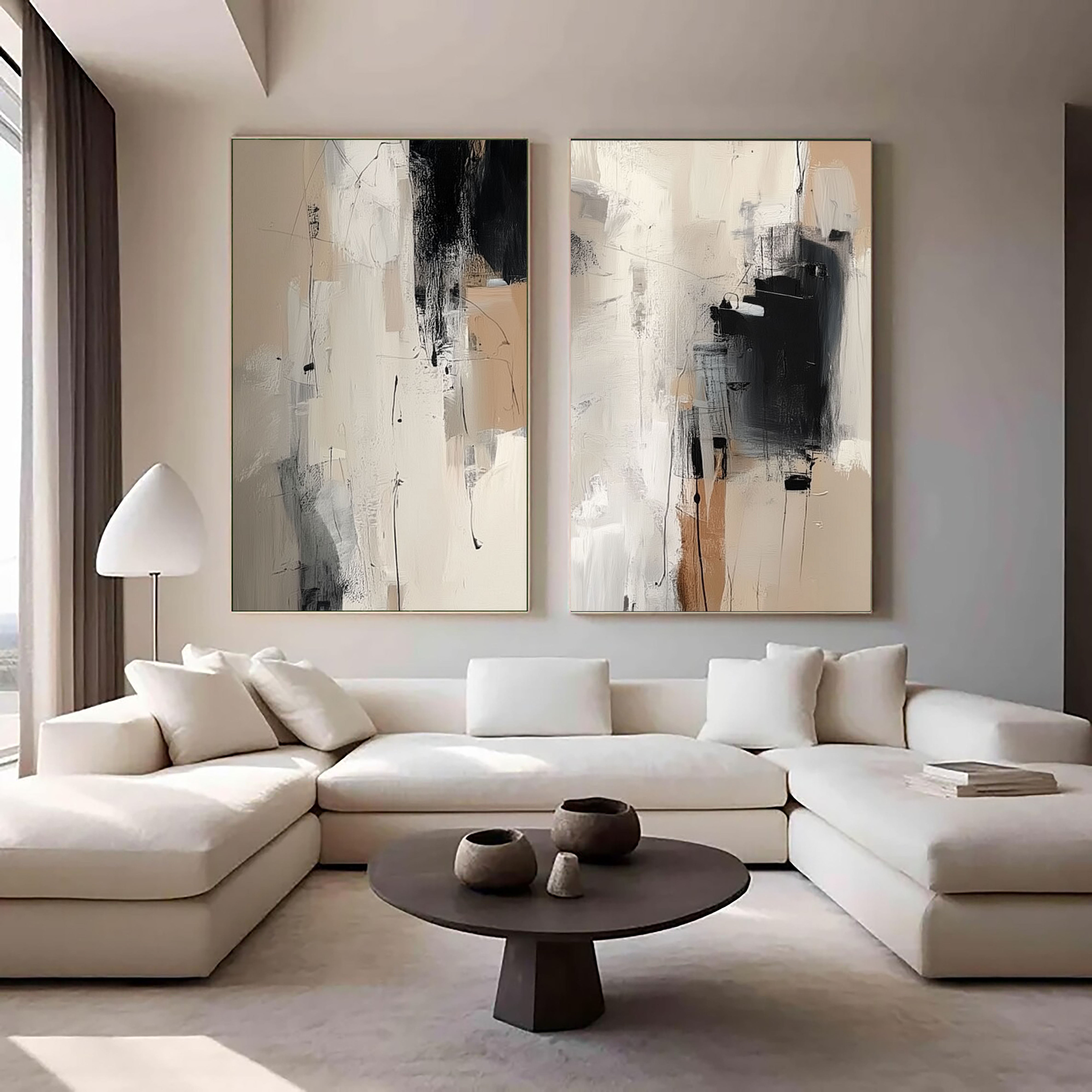 Textured Abstract Strokes | Neutral Beige