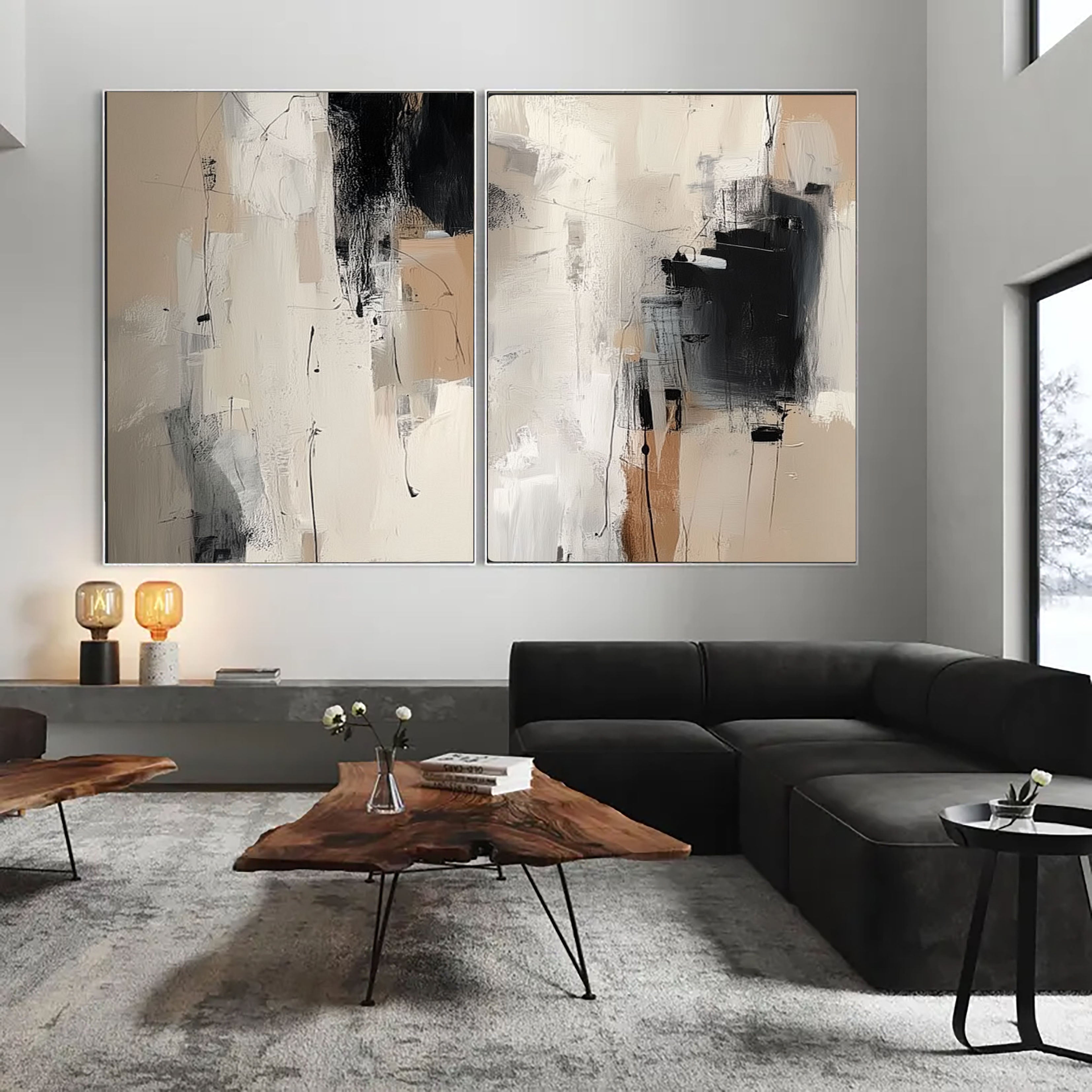 Textured Abstract Strokes | Neutral Beige